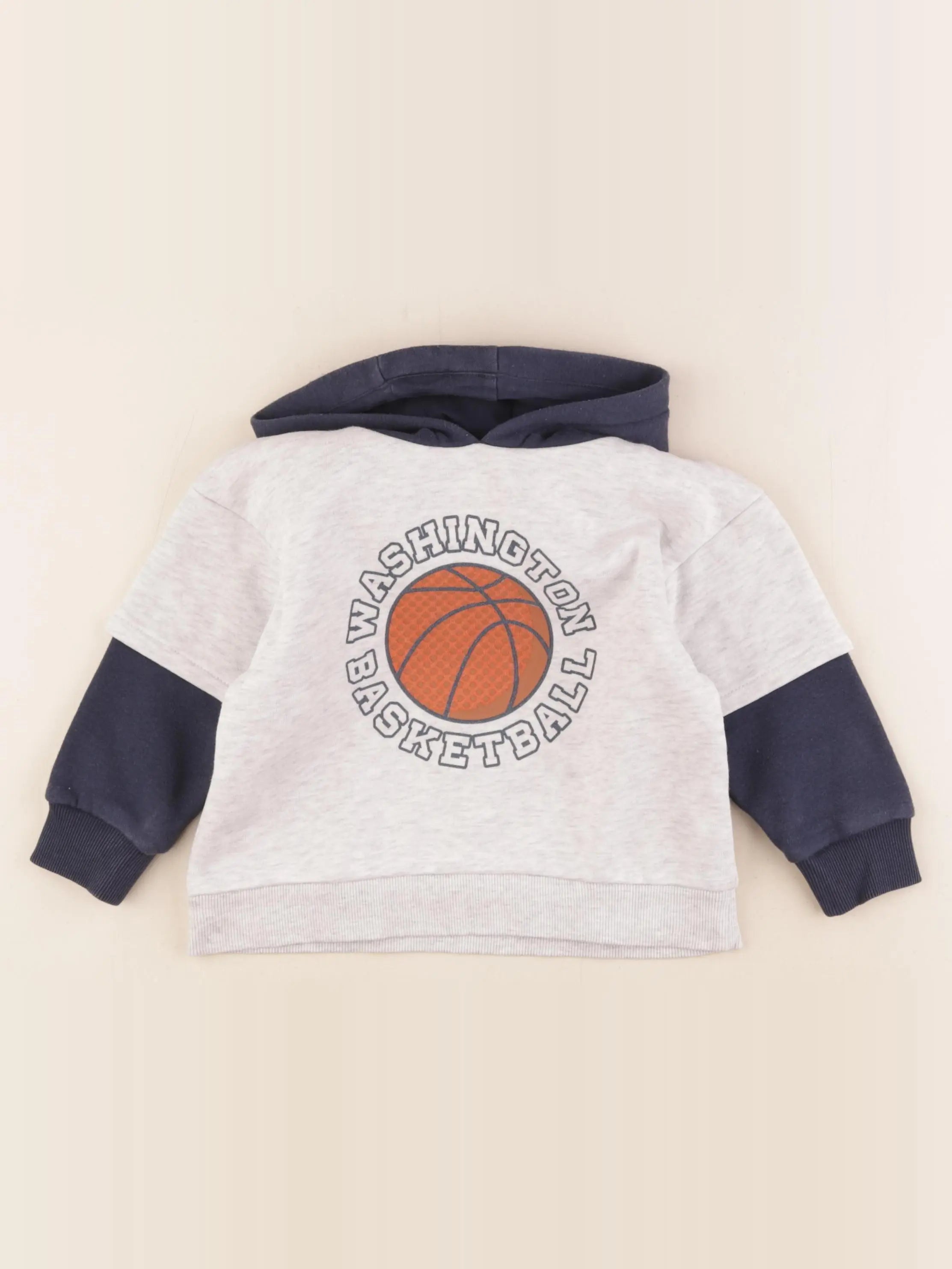 Vertbaudet - sweat bleu, gris - 3 ans