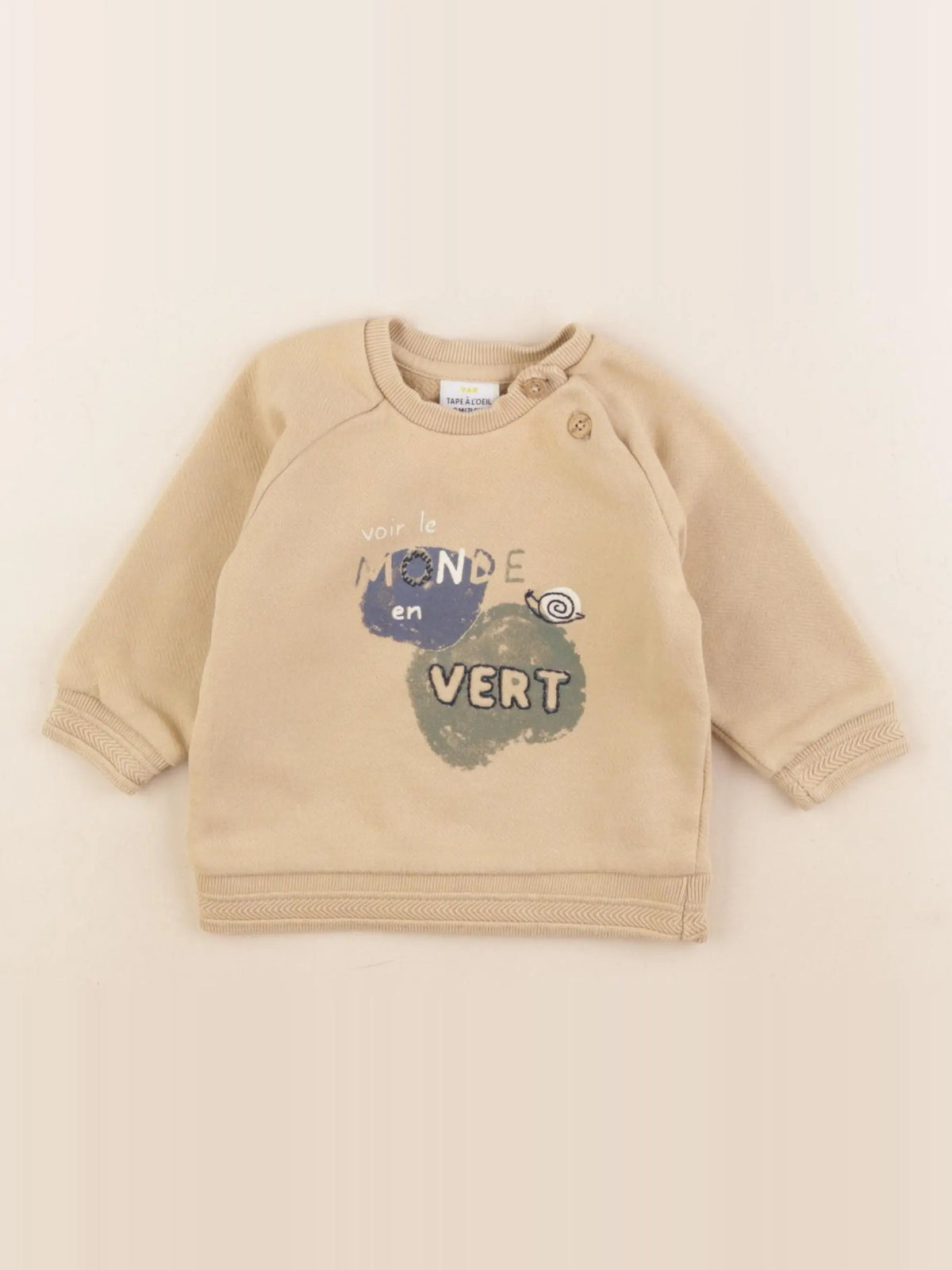 Tape à l'oeil - sweat marron - 9 mois