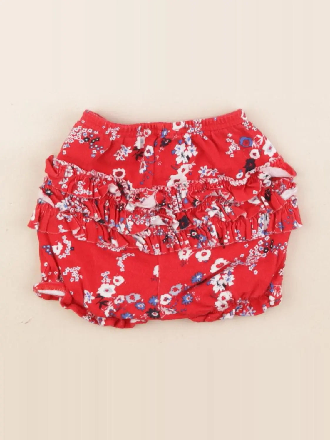 Petit Bateau - bloomer volants au dos rouge - 3 mois