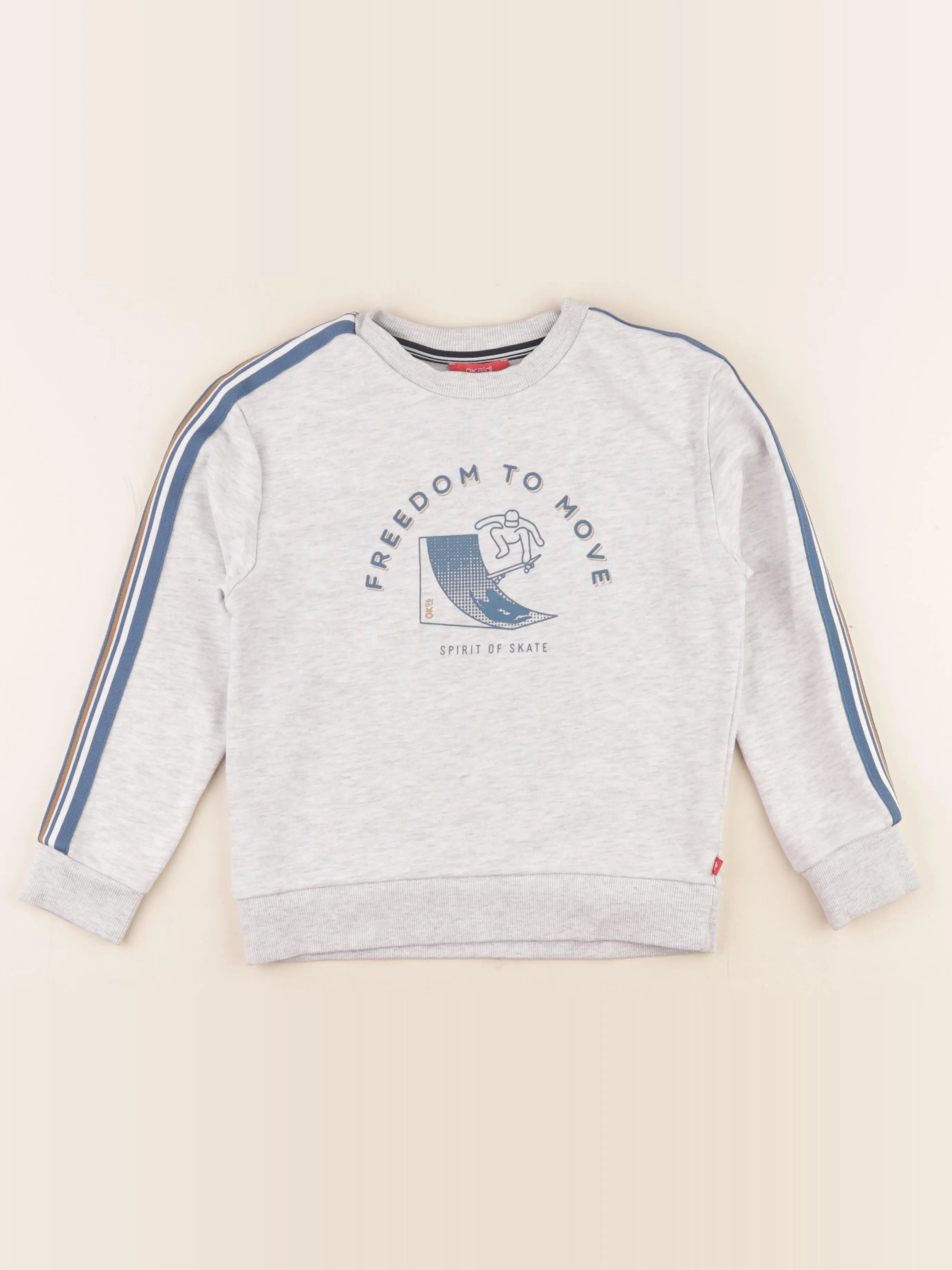 Okaidi - sweat gris - 8 ans