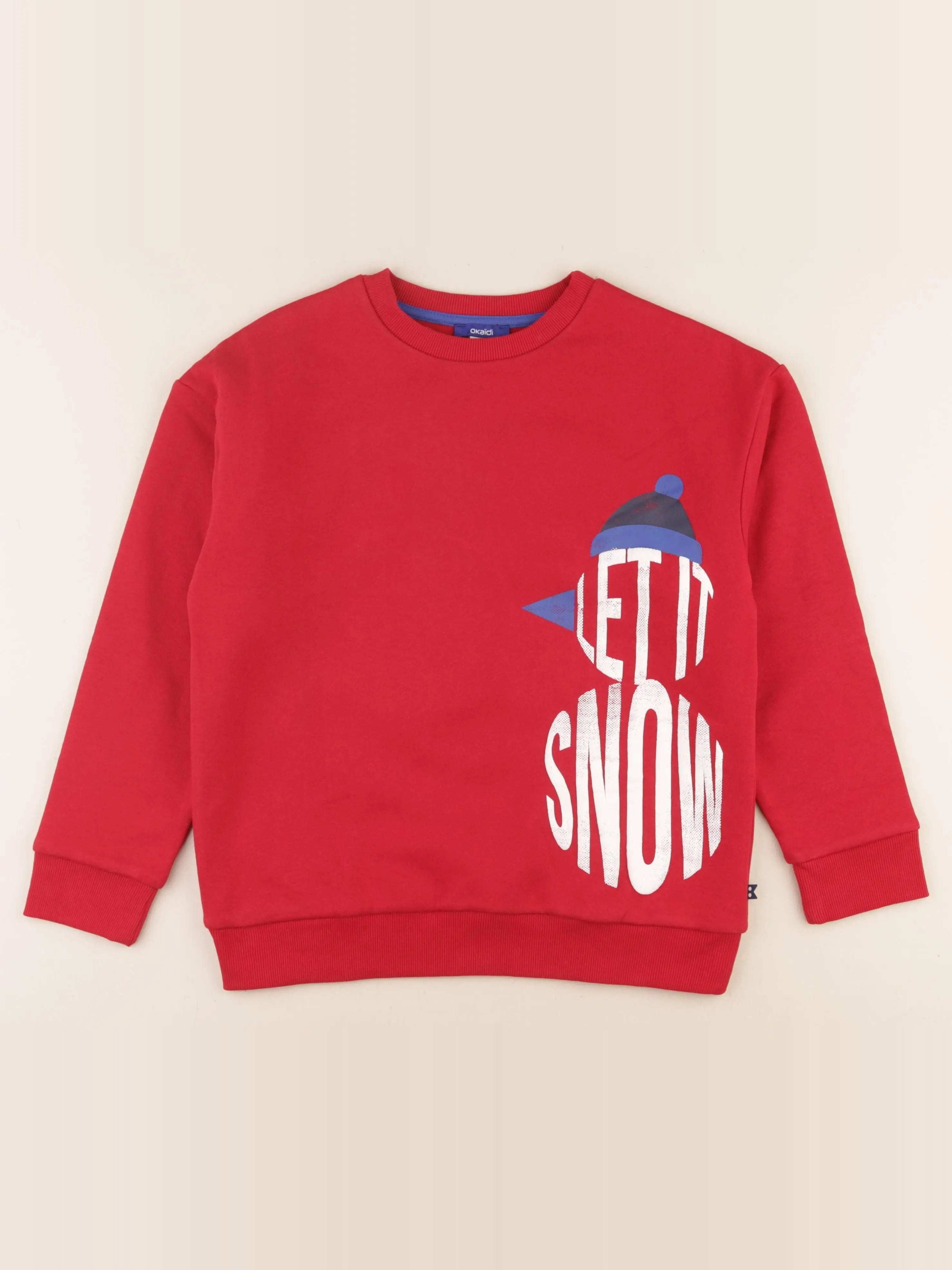 Okaidi - sweat imprimé au dos rouge - 10 ans
