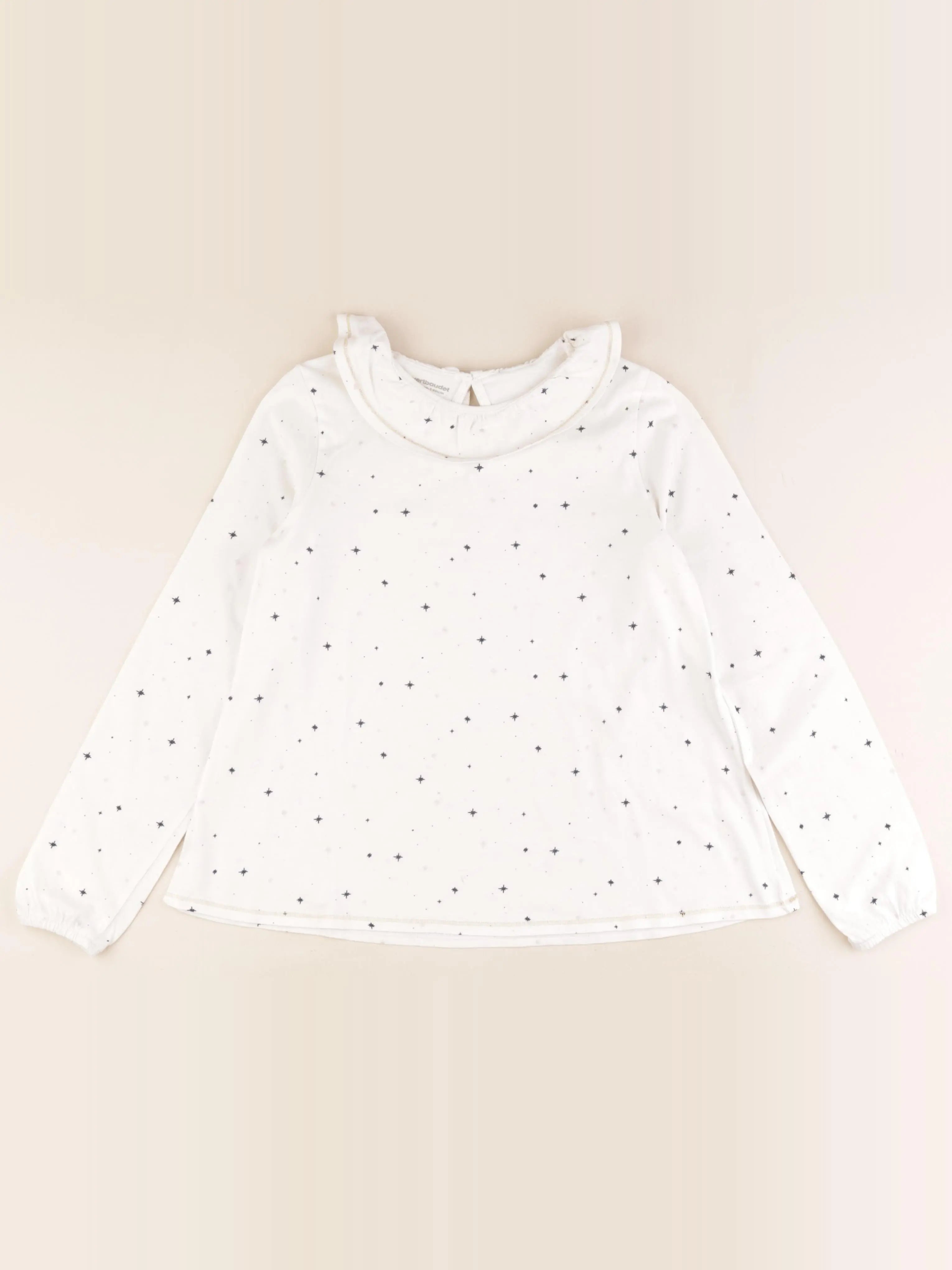 Vertbaudet - tee-shirt argent, blanc - 10 ans