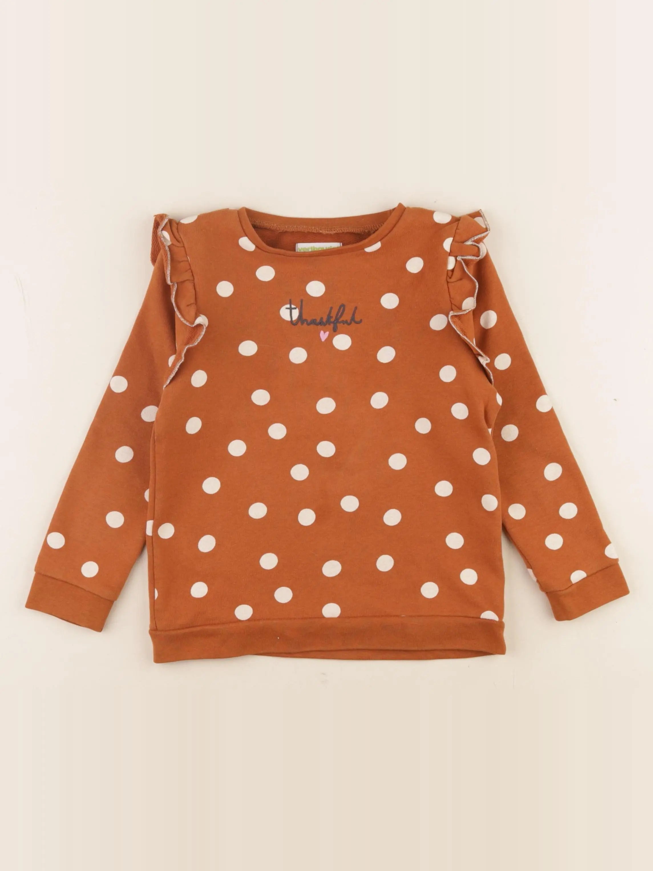 Vertbaudet - sweat marron - 5 ans