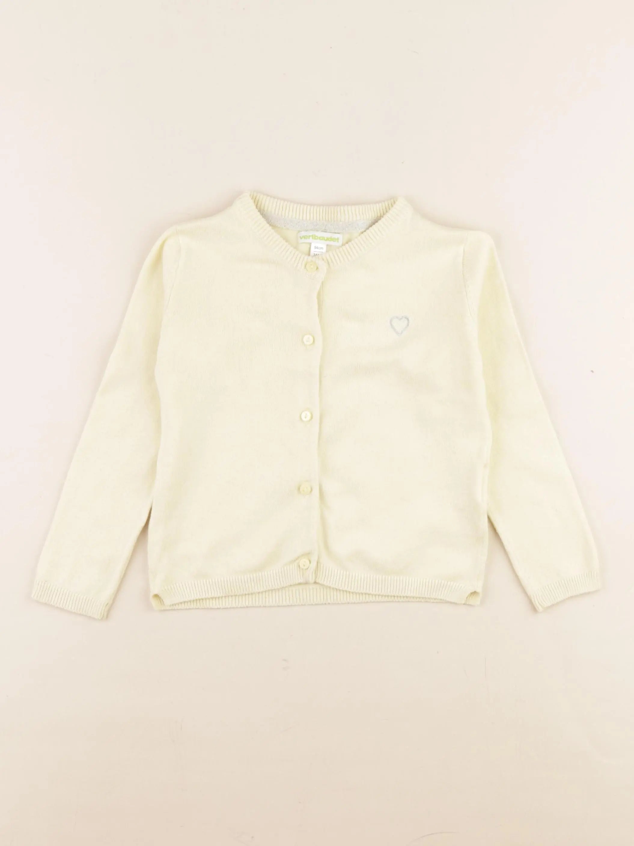 Vertbaudet - gilet jaune, argent - 3 ans
