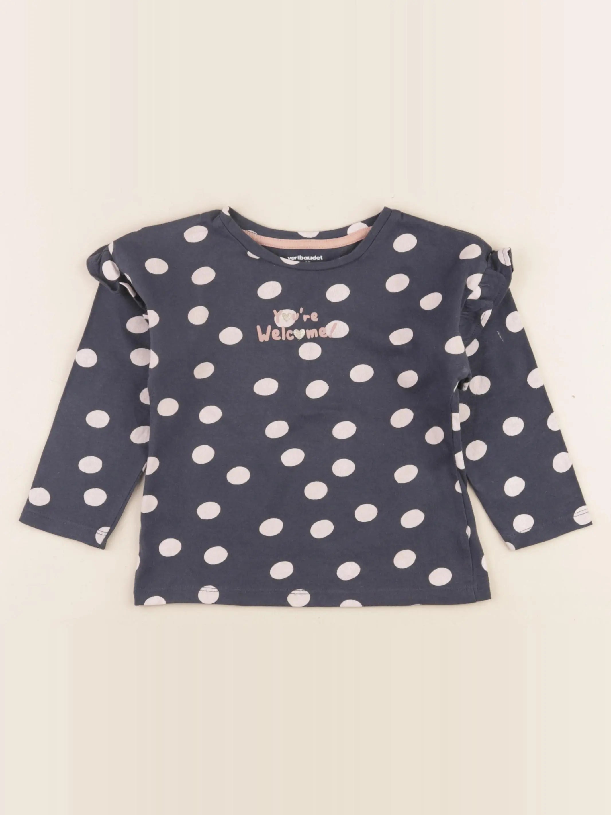 Vertbaudet - tee-shirt bleu, rose - 3 ans