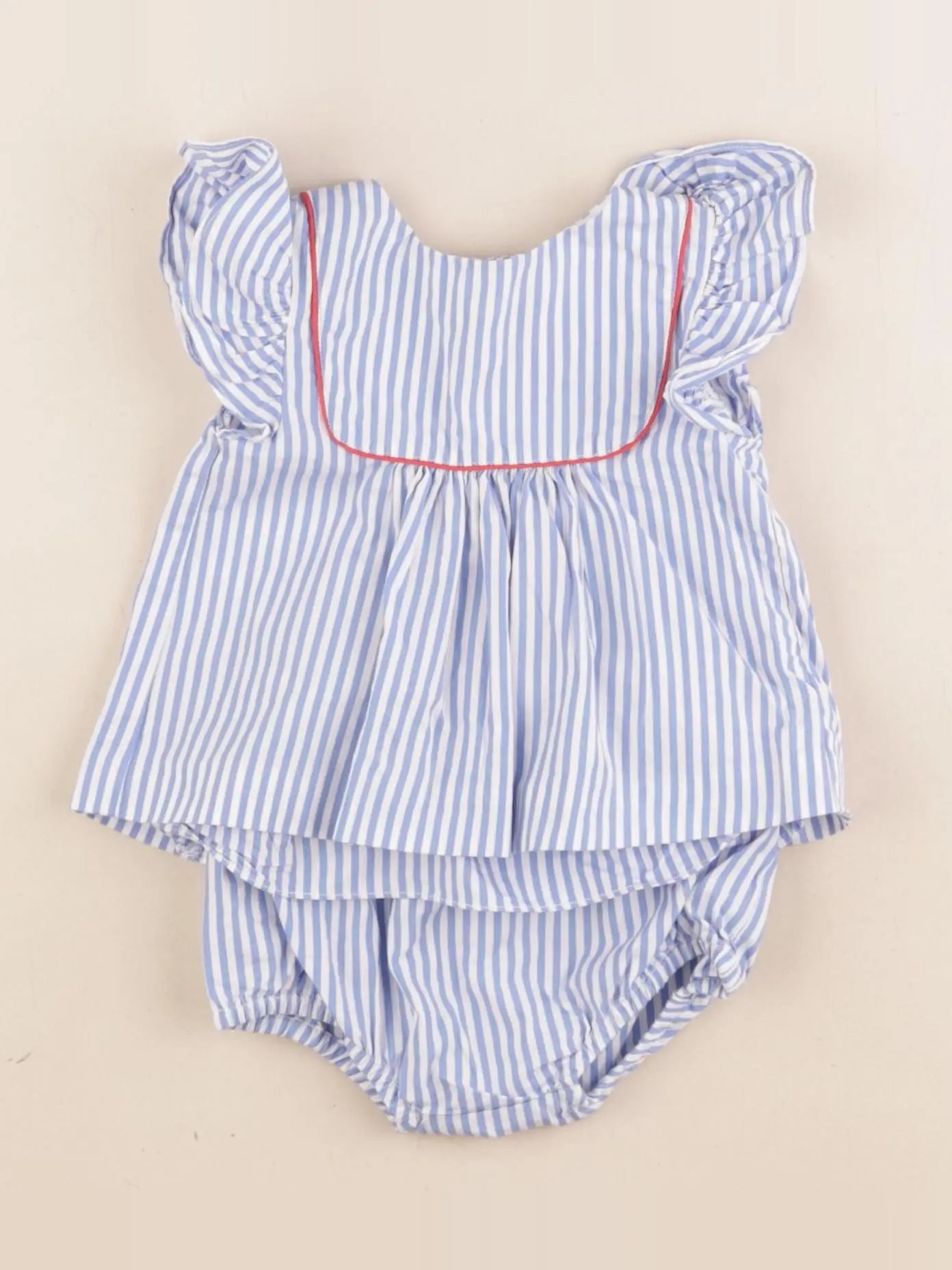 Jacadi - ensemble blanc, bleu - 3 mois
