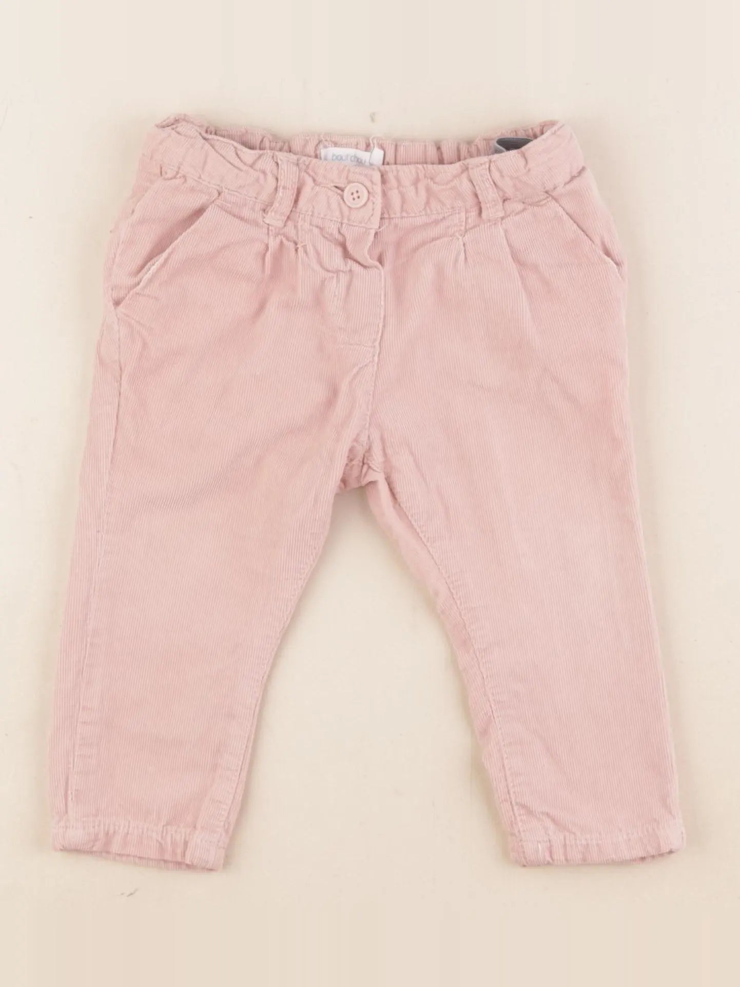 Boutchou - pantalon doublé rose - 9 mois