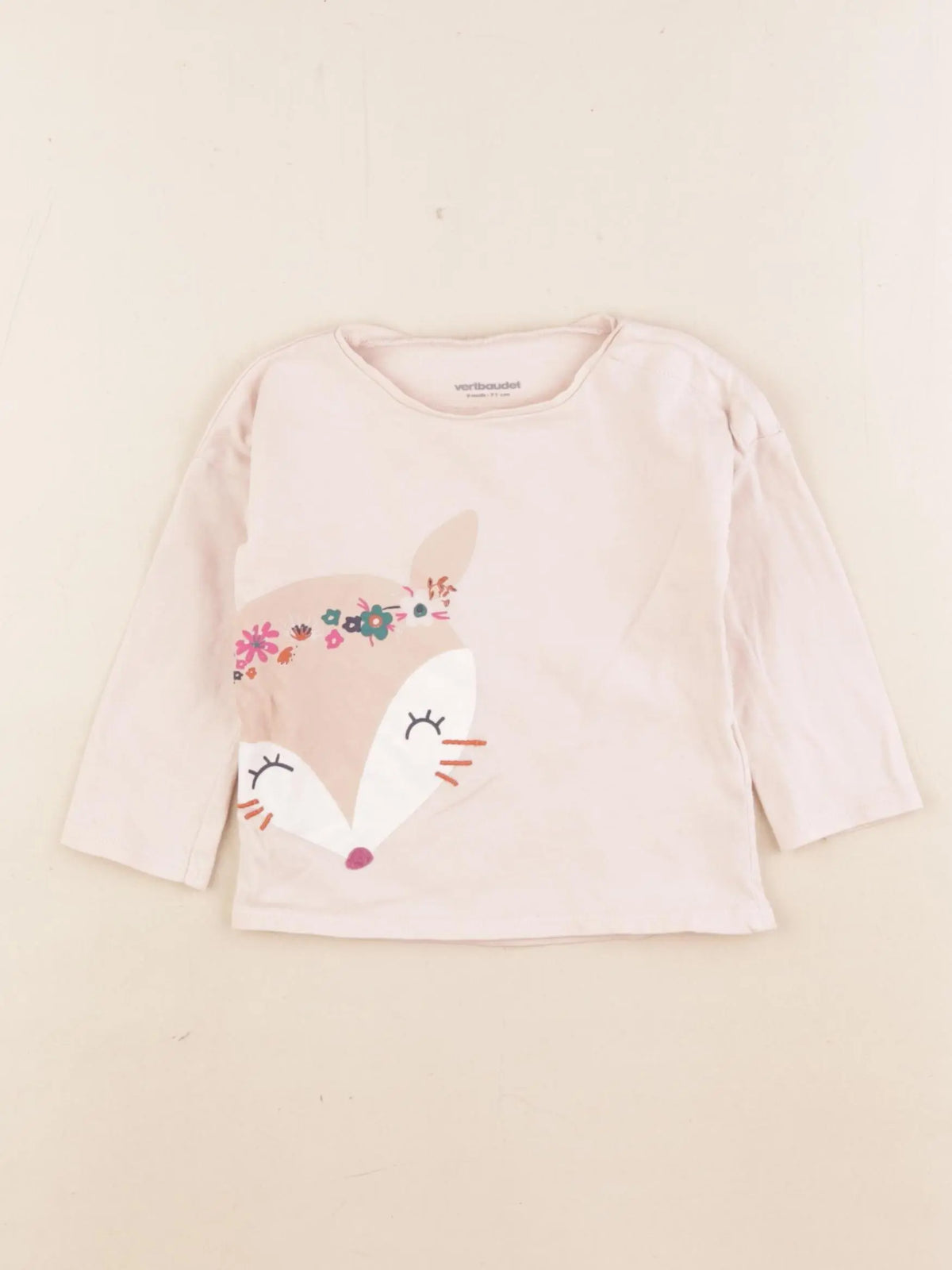 Vertbaudet - tee-shirt rose - 9 mois