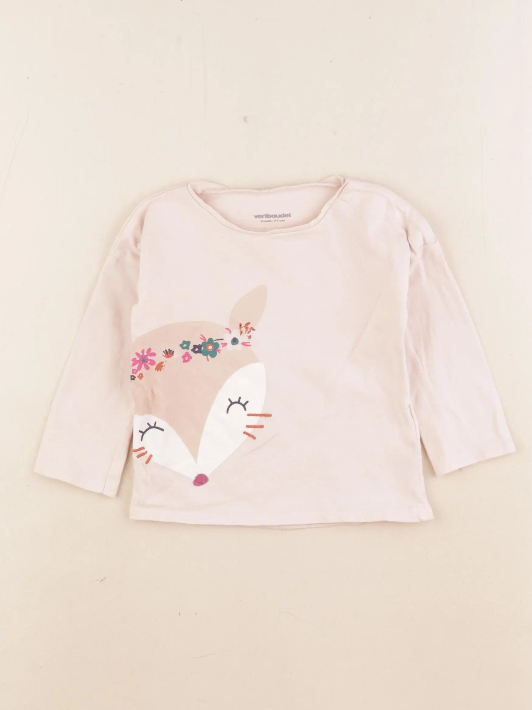 Vertbaudet - tee-shirt rose - 9 mois