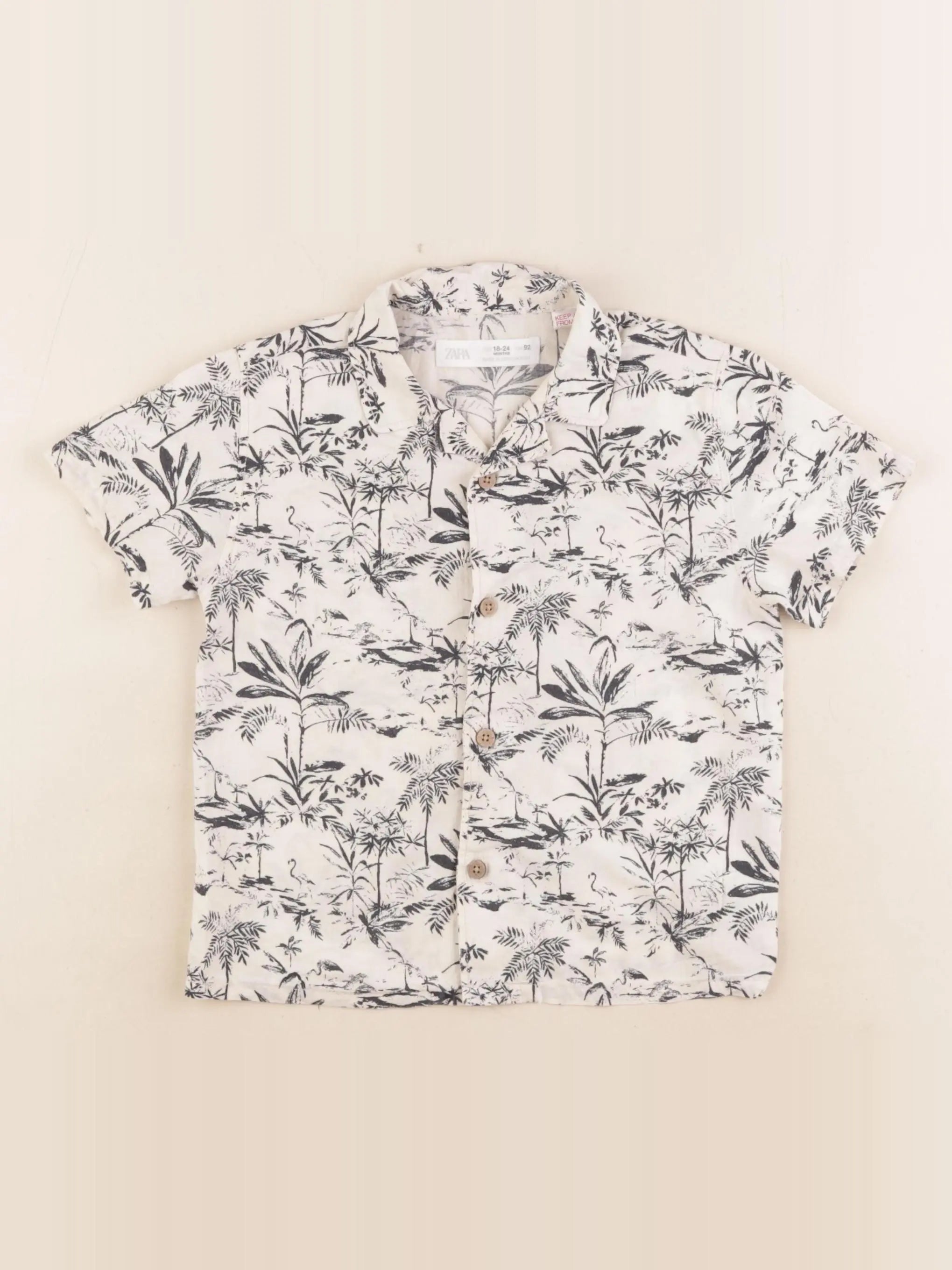 Zara - chemise beige, noir - 18/24 mois