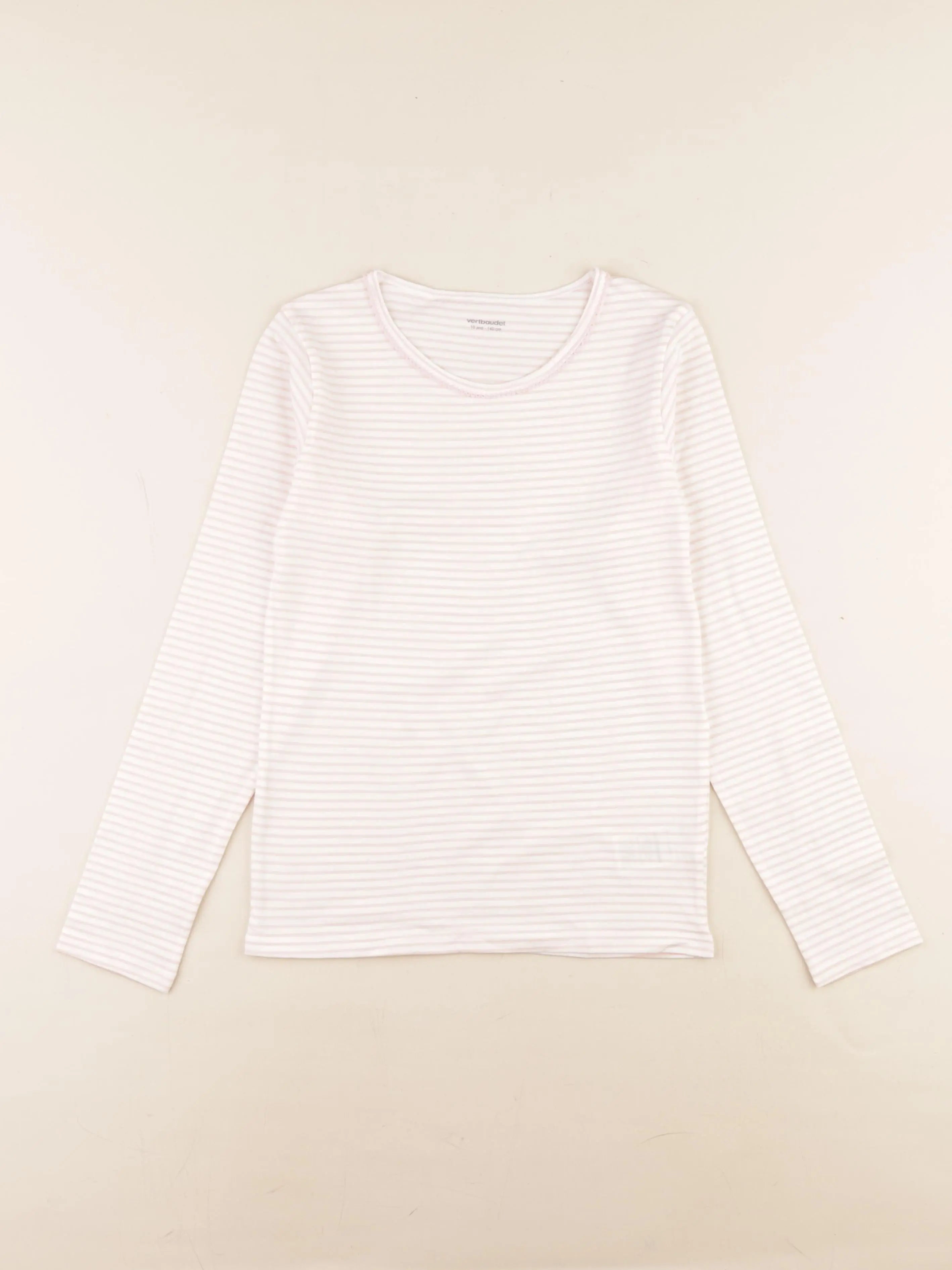 Vertbaudet - maillot de corps blanc, rose - 10 ans