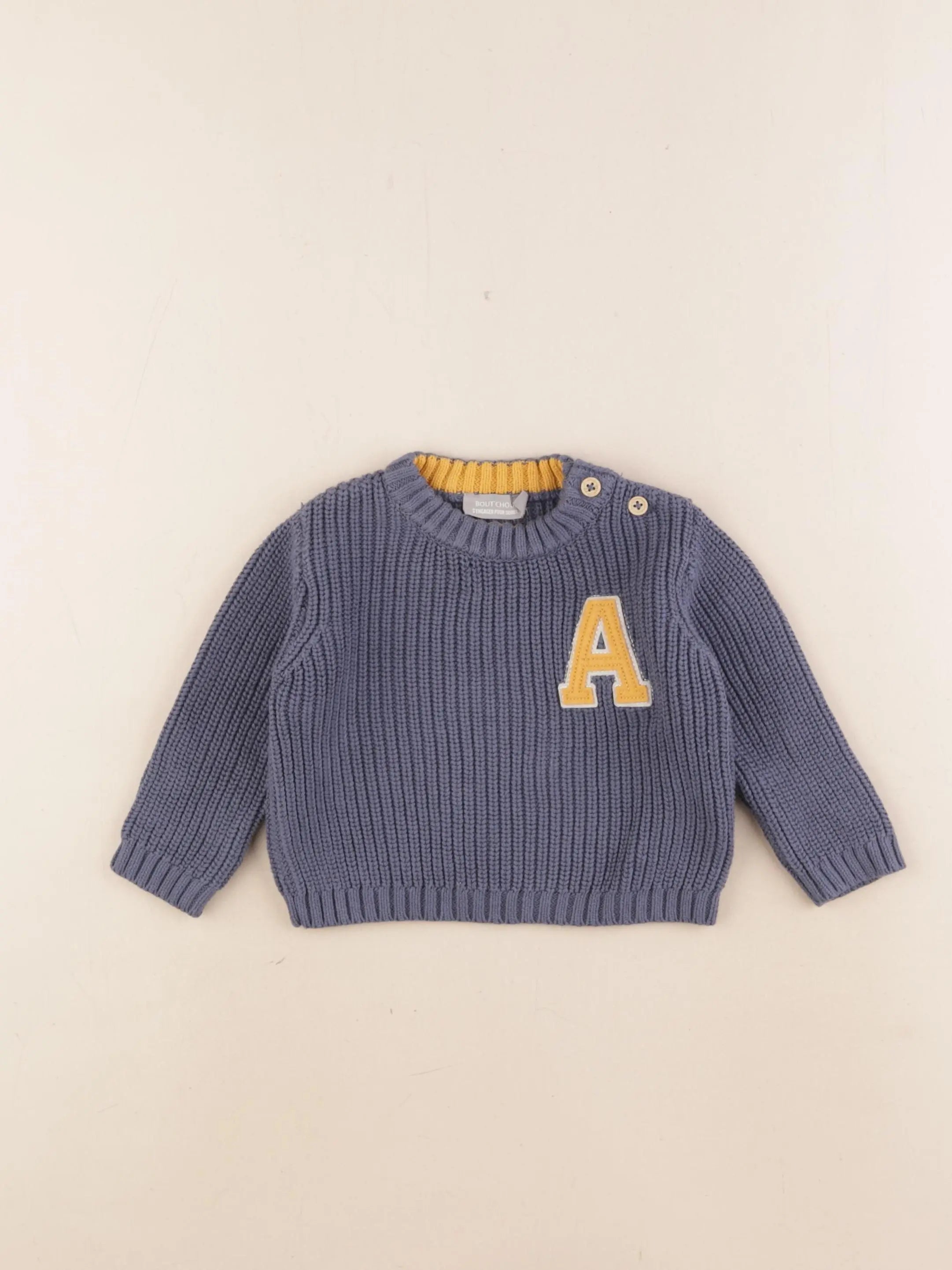 Boutchou - pull bleu - 6 mois