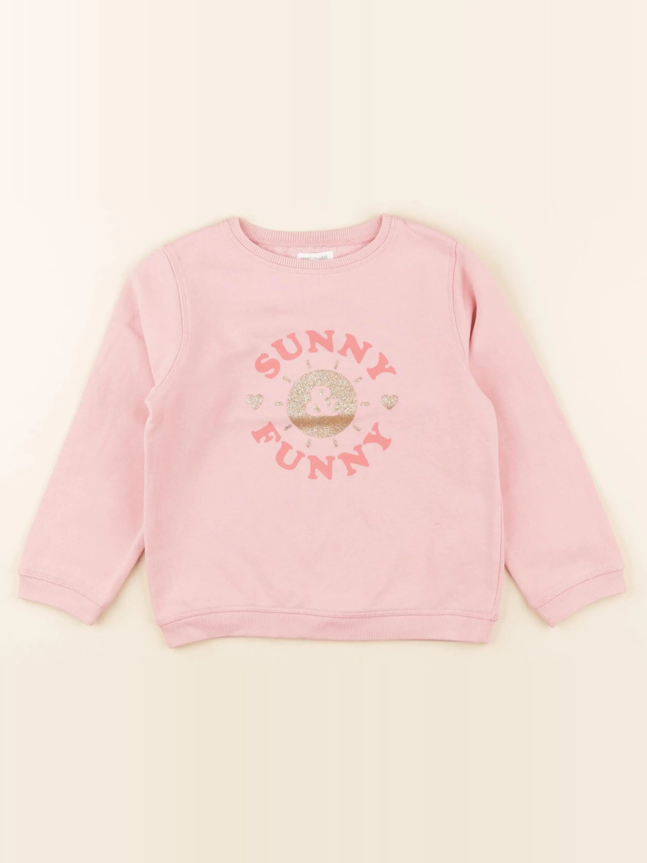 Vertbaudet - sweat rose - 6 ans