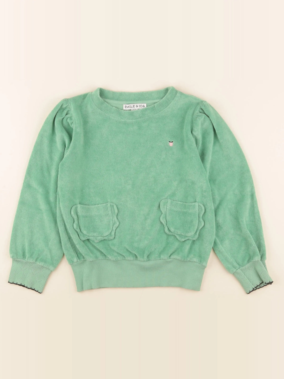 Emile et Ida - sweat vert - 8 ans