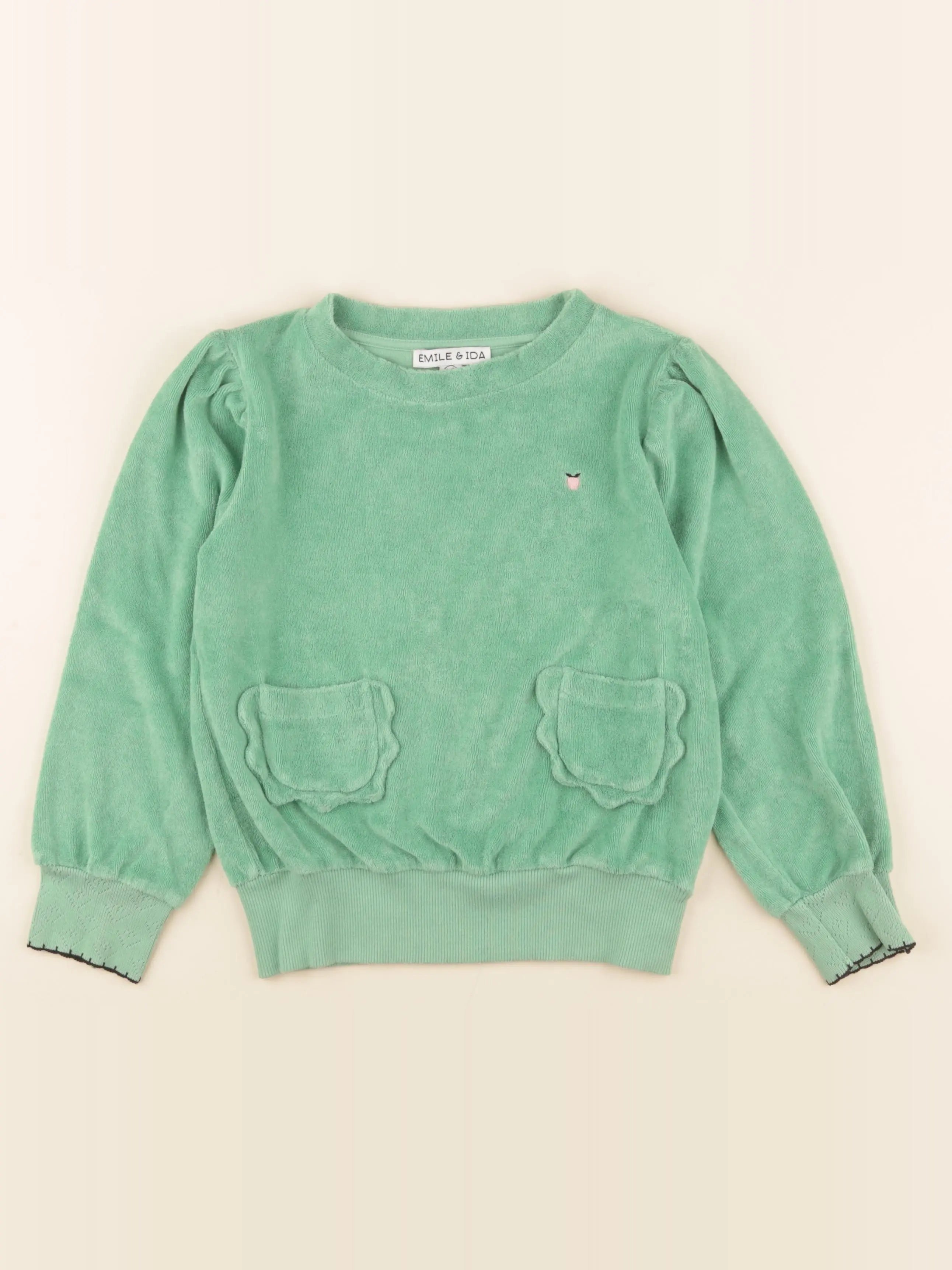 Emile et Ida - sweat vert - 8 ans