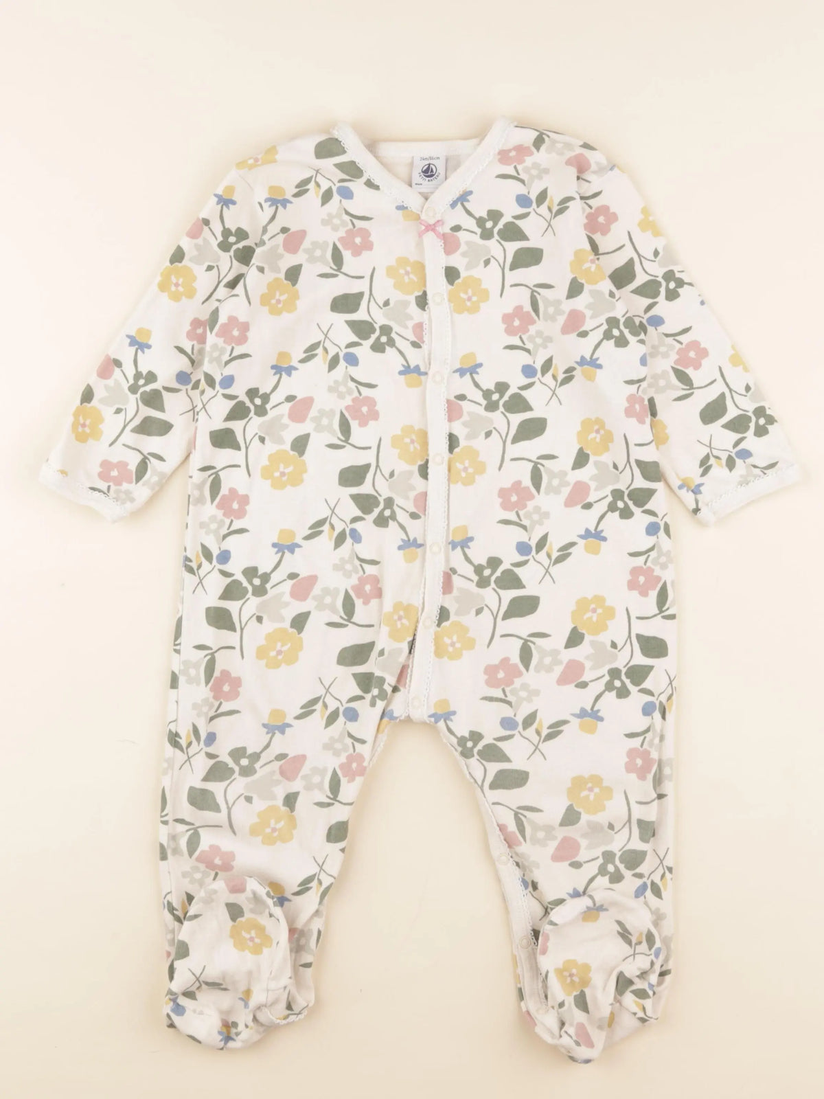 Petit Bateau - pyjama coton beige, multicolore - 24 mois