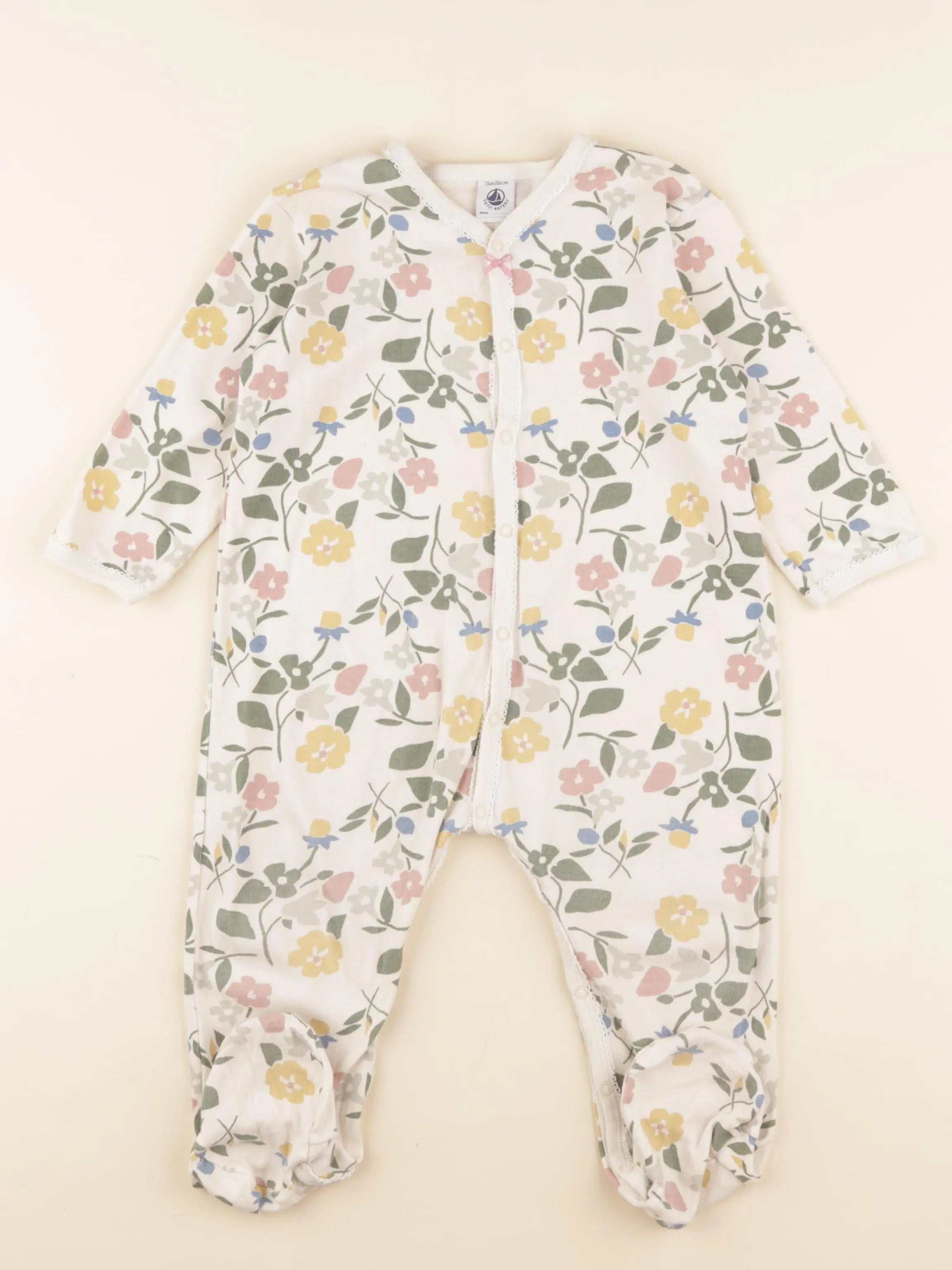 Petit Bateau - pyjama coton beige, multicolore - 24 mois