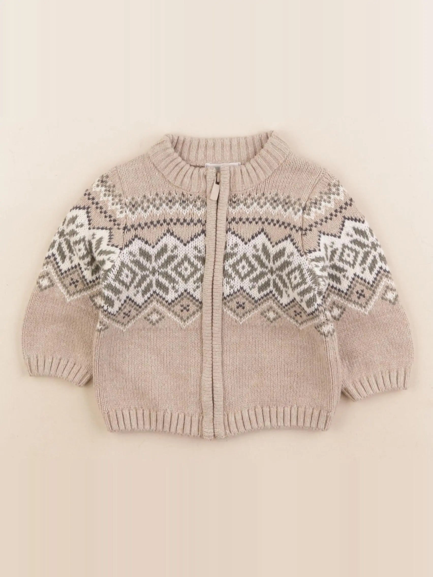 Vertbaudet - gilet beige - 6 mois