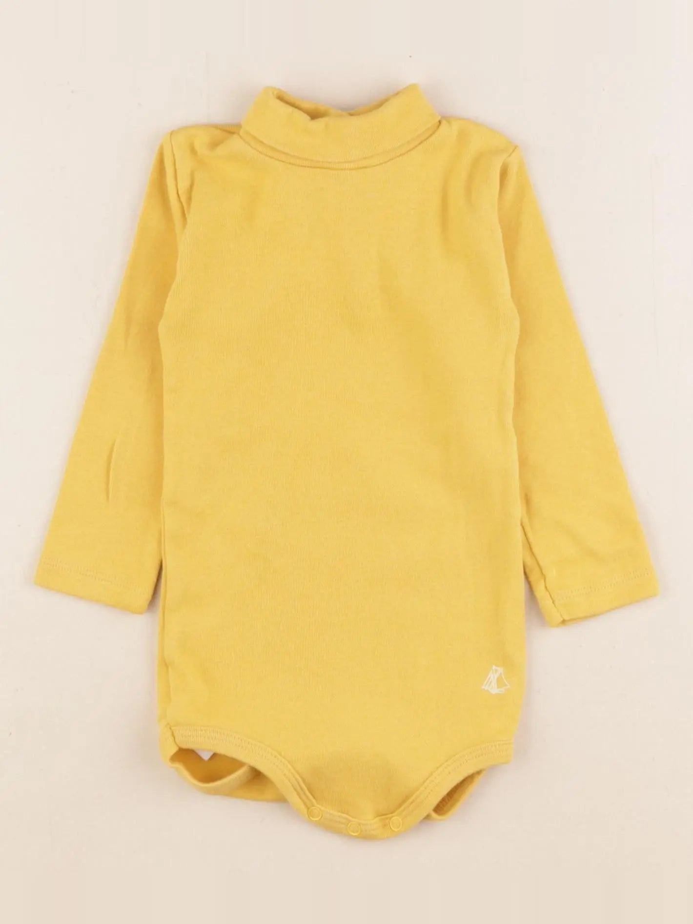 Petit Bateau - body à col jaune - 12 mois