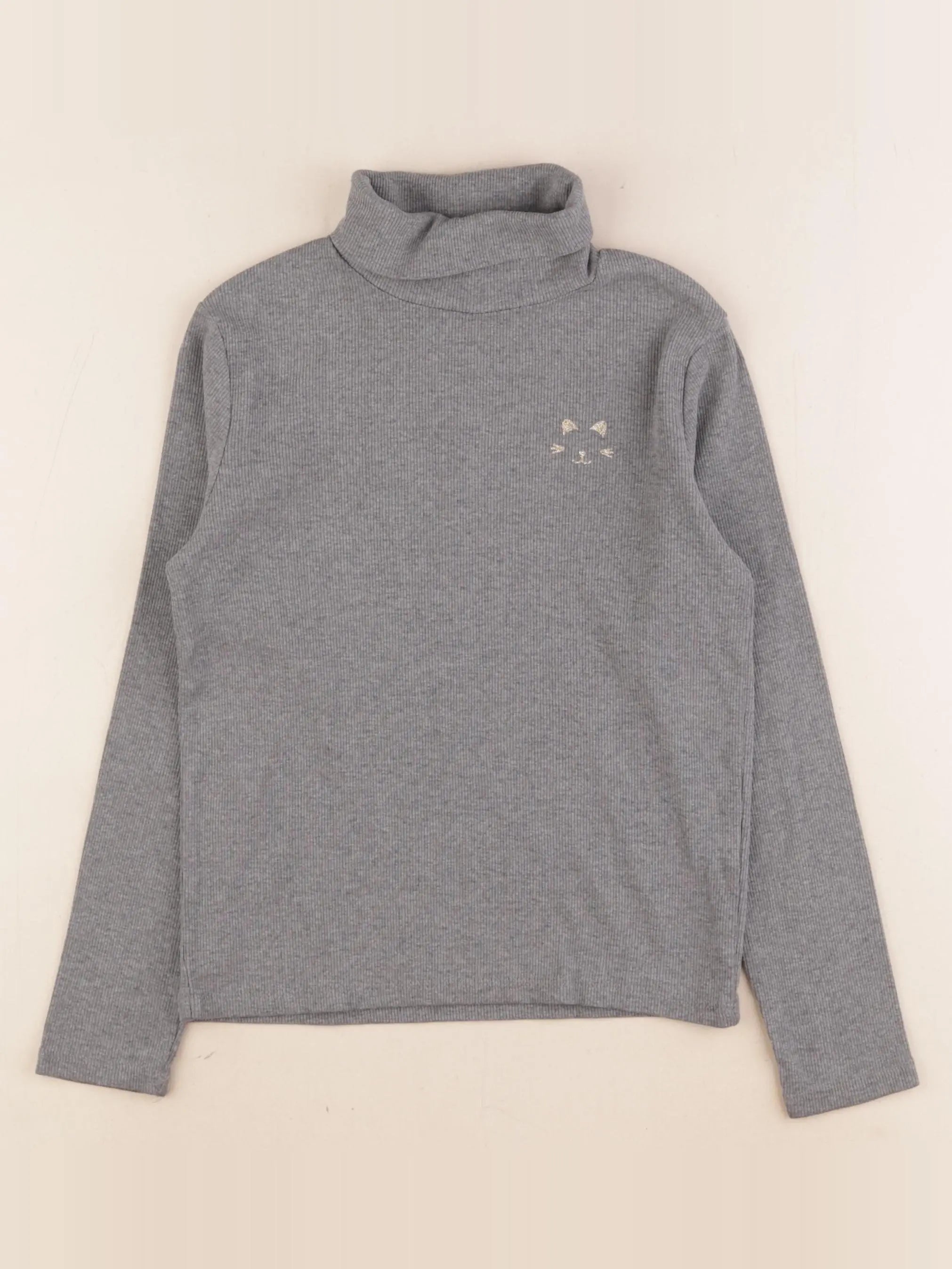 Vertbaudet - sous-pull gris - 8 ans