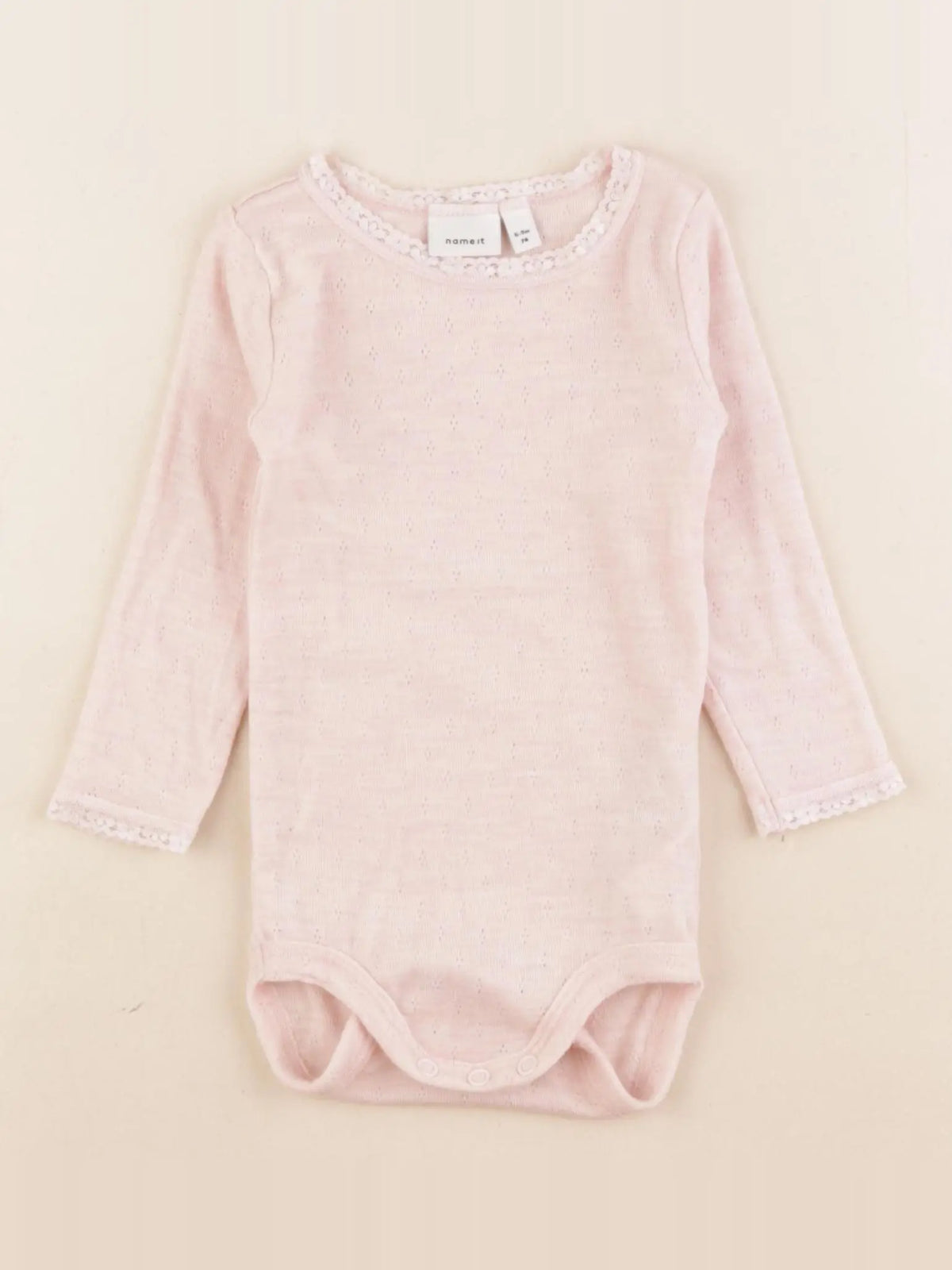 Name it - body en laine rose - 6/9 mois