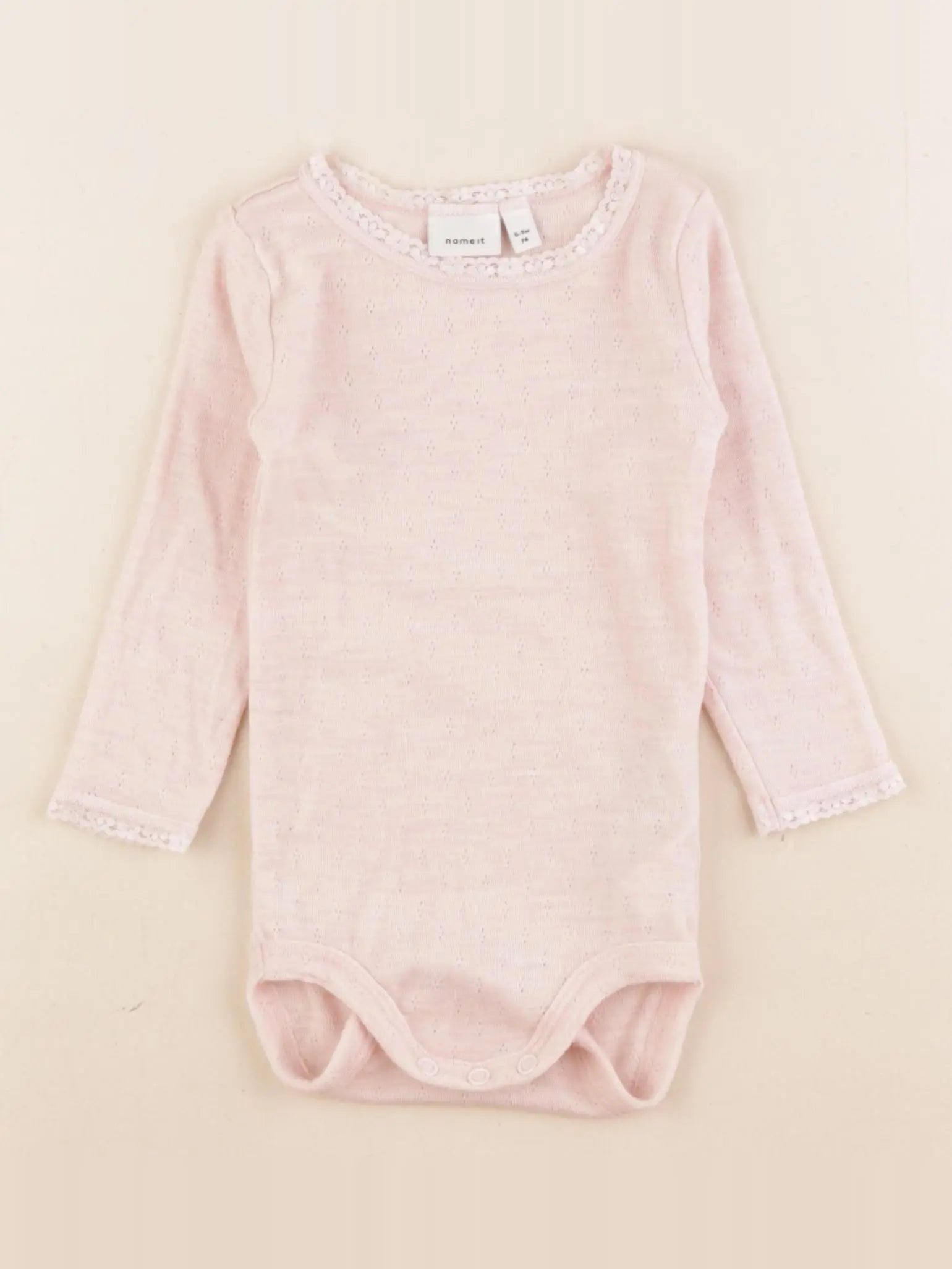 Name it - body en laine rose - 6/9 mois