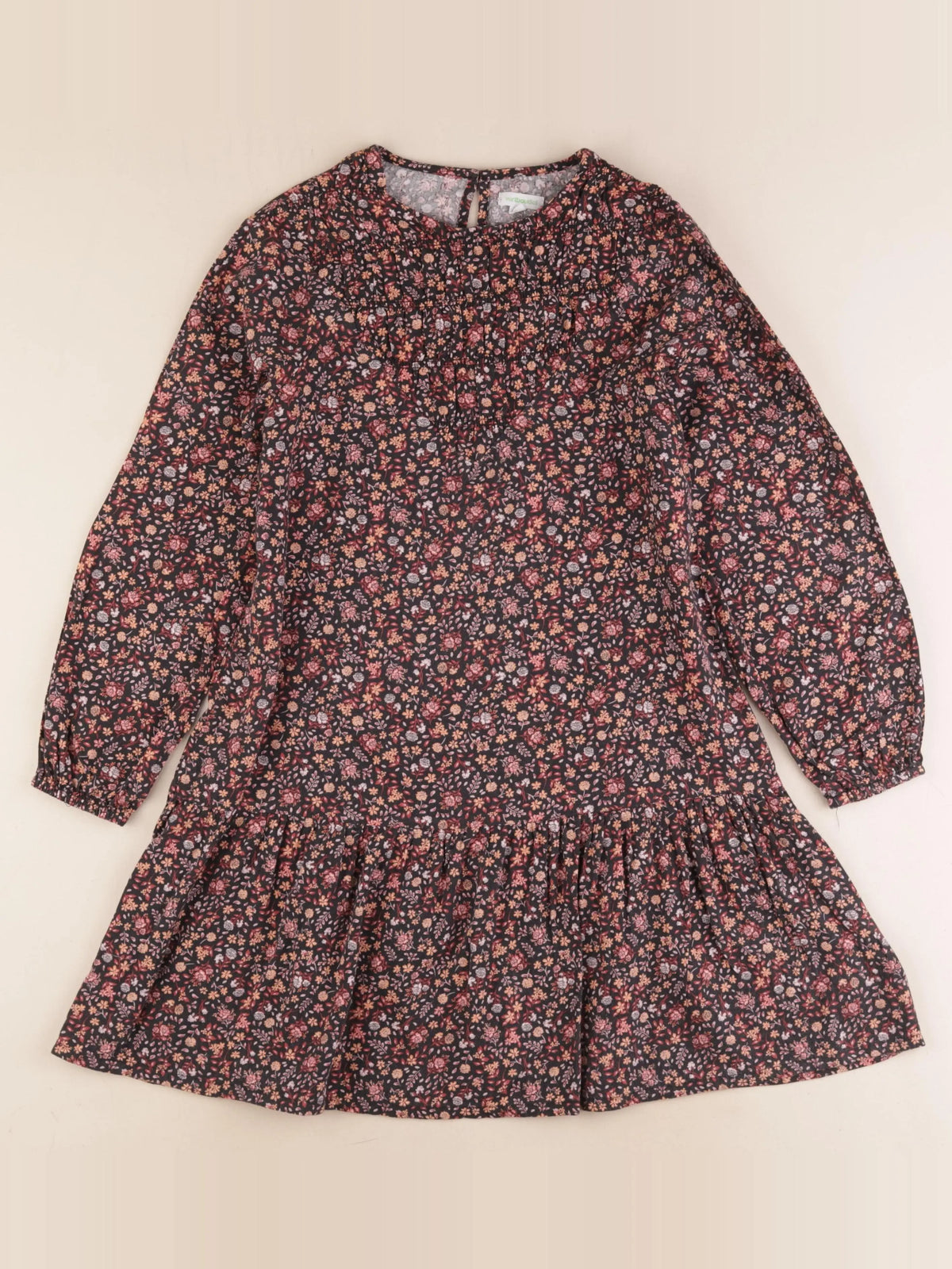Vertbaudet - robe noir, orange - 10 ans