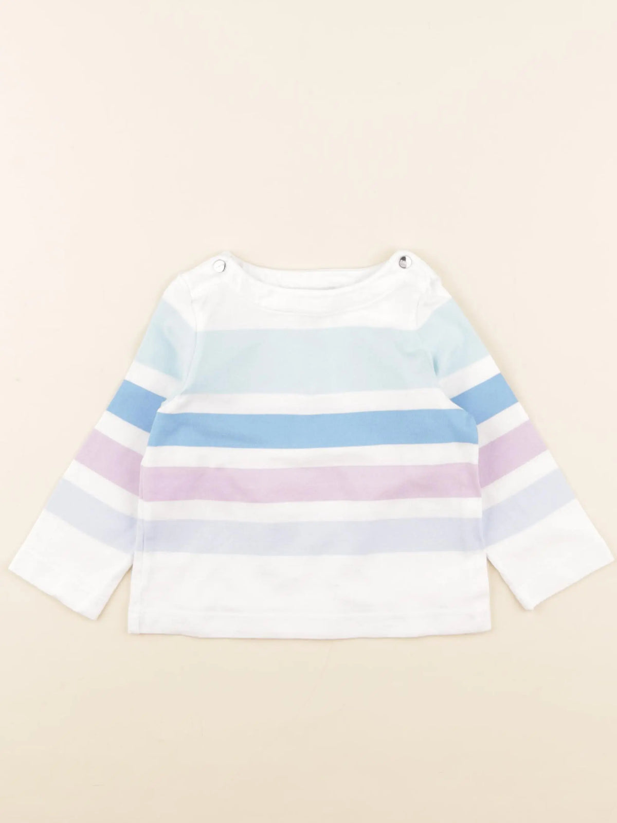 Jacadi - tee-shirt blanc, bleu, violet - 12 mois