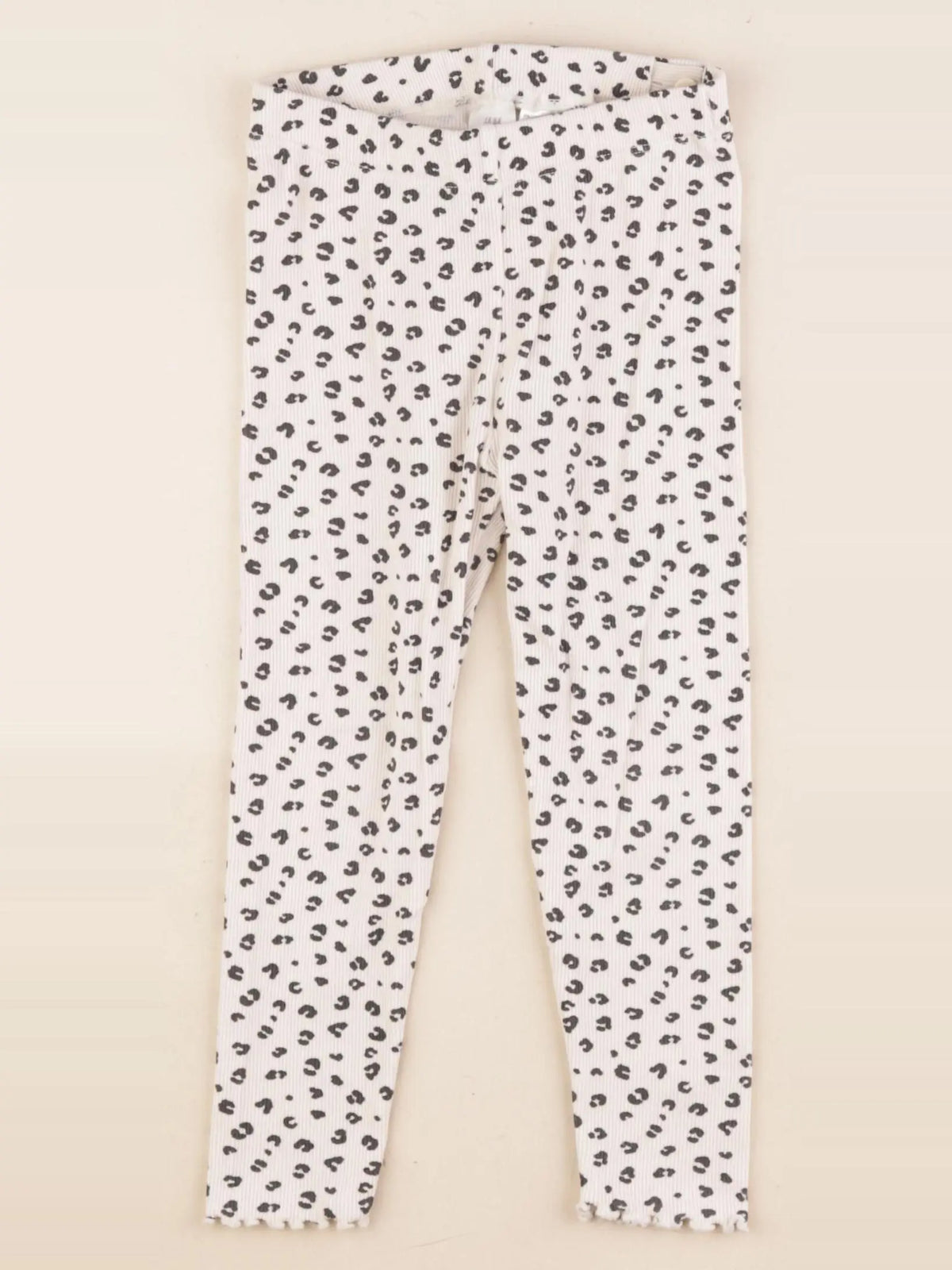 H&M - legging beige, noir - 2/3 ans
