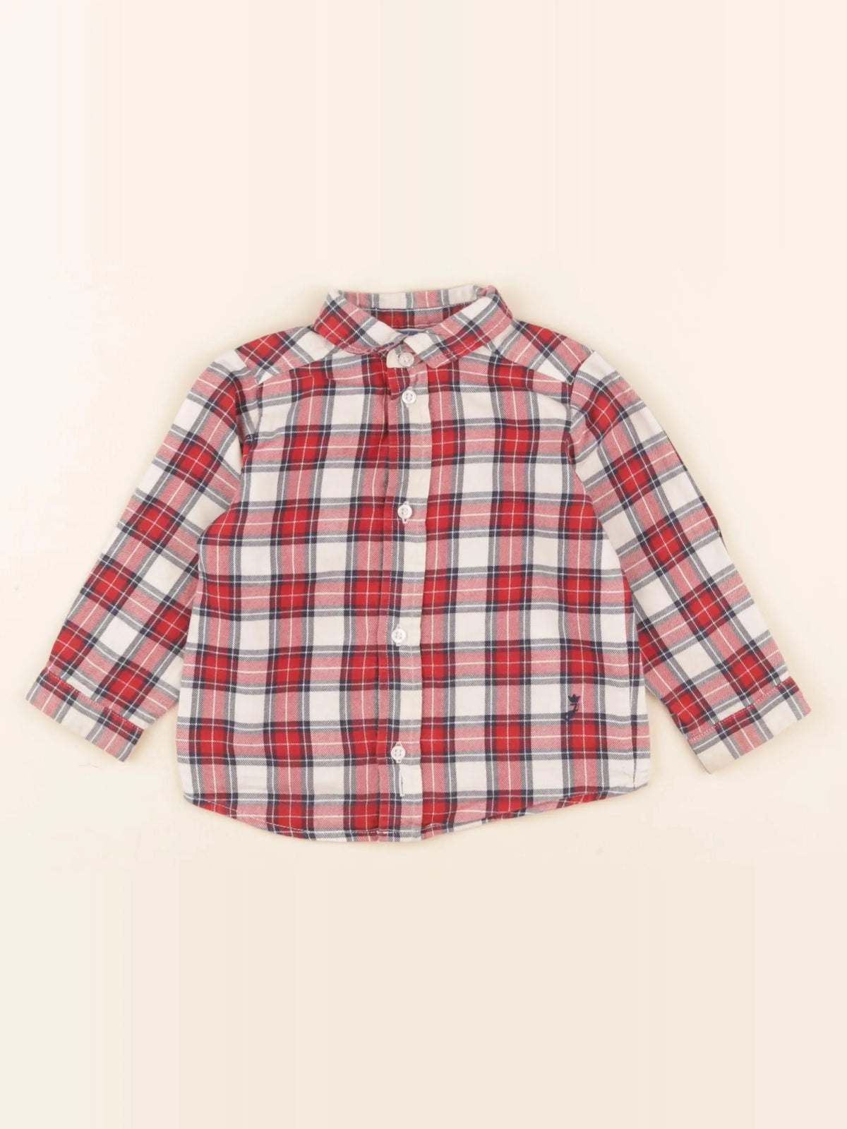 Jacadi - chemise blanc, rouge - 1 an