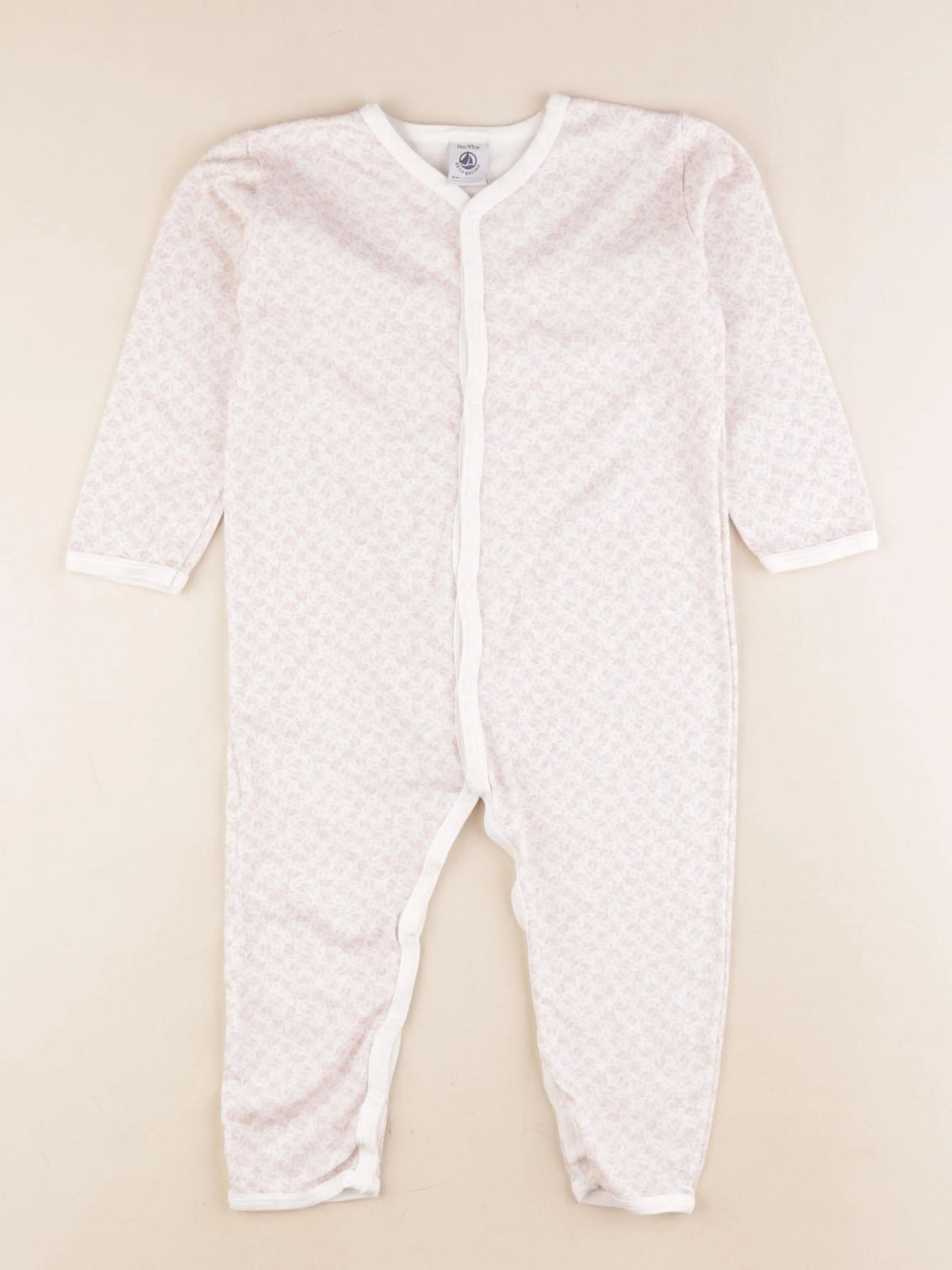 Petit Bateau - pyjama coton blanc, rose - 36 mois