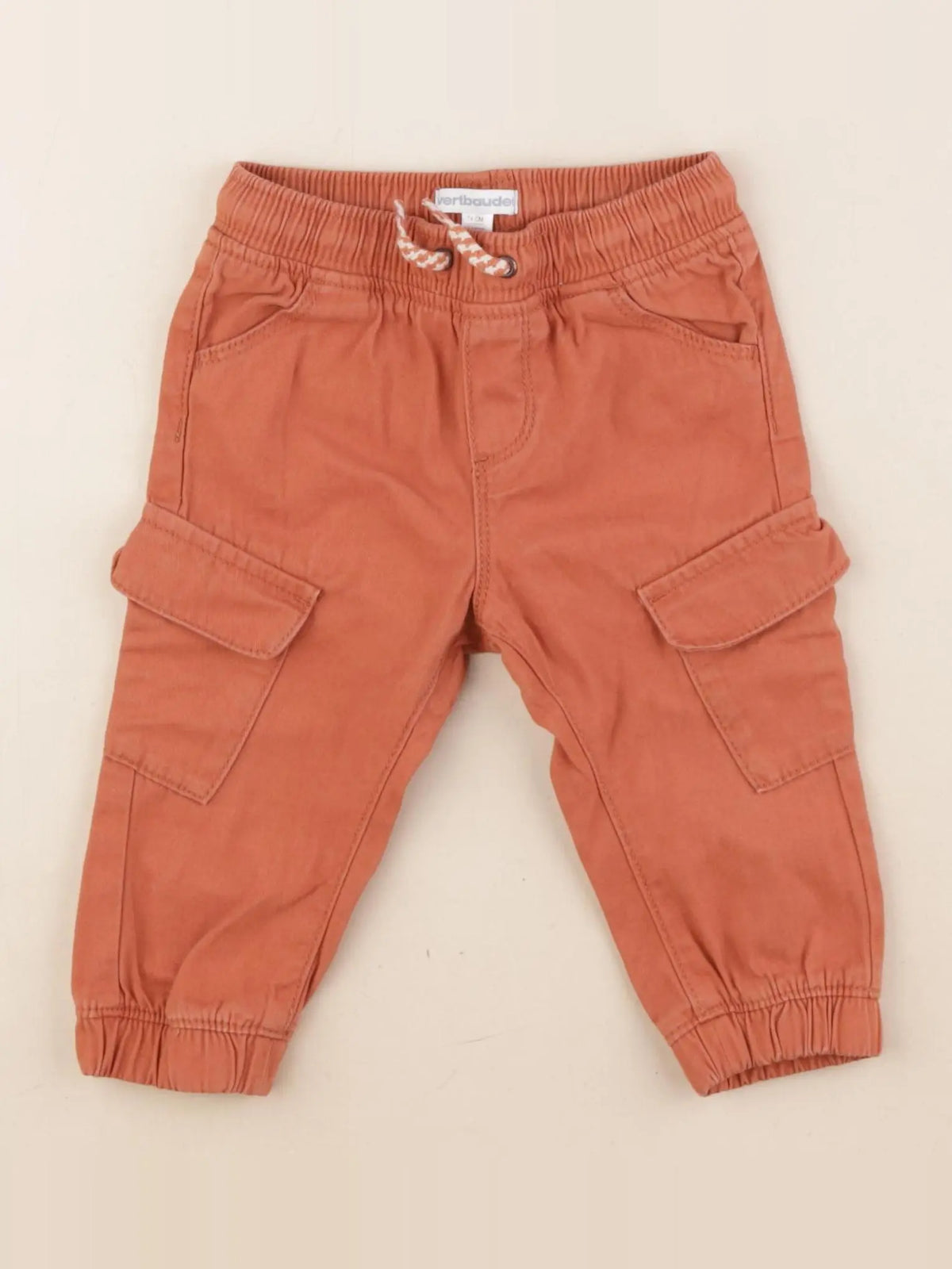 Vertbaudet - pantalon orange - 12 mois