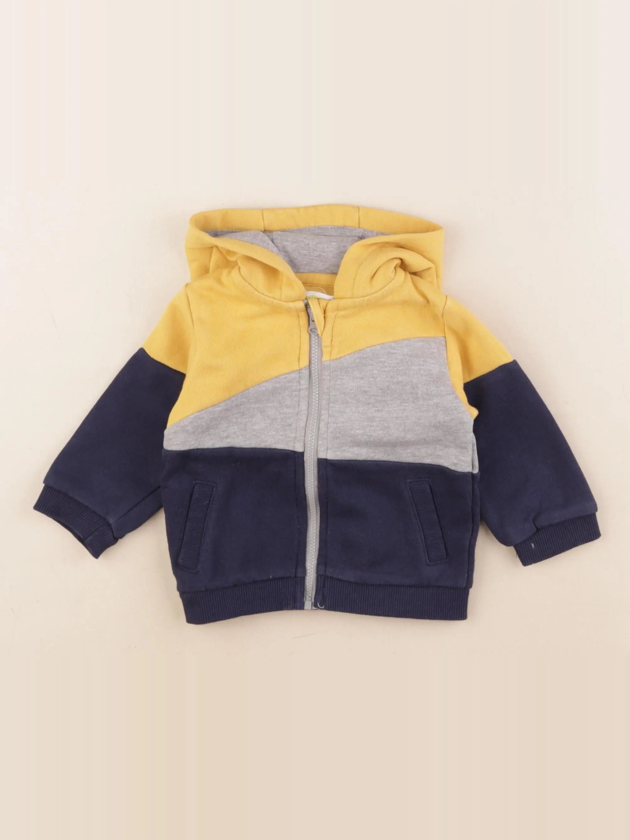 Vertbaudet - sweat jaune - 9 mois