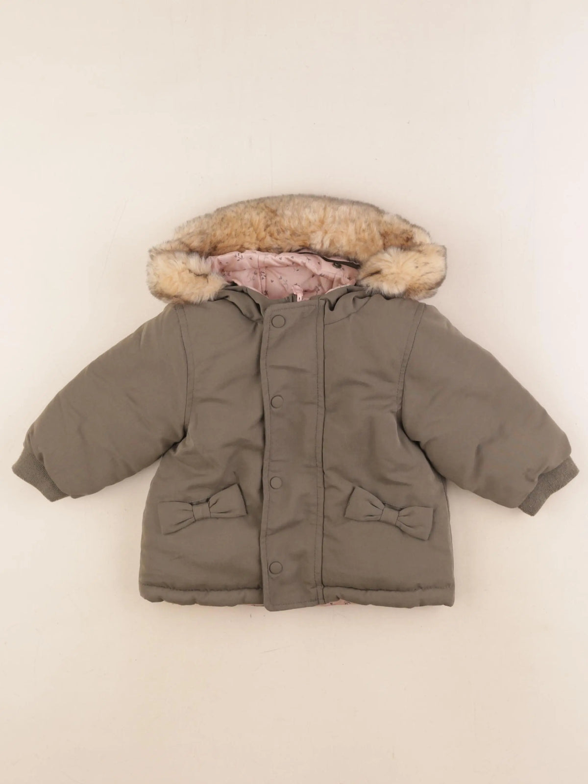 Vertbaudet - manteau vert - 9 mois