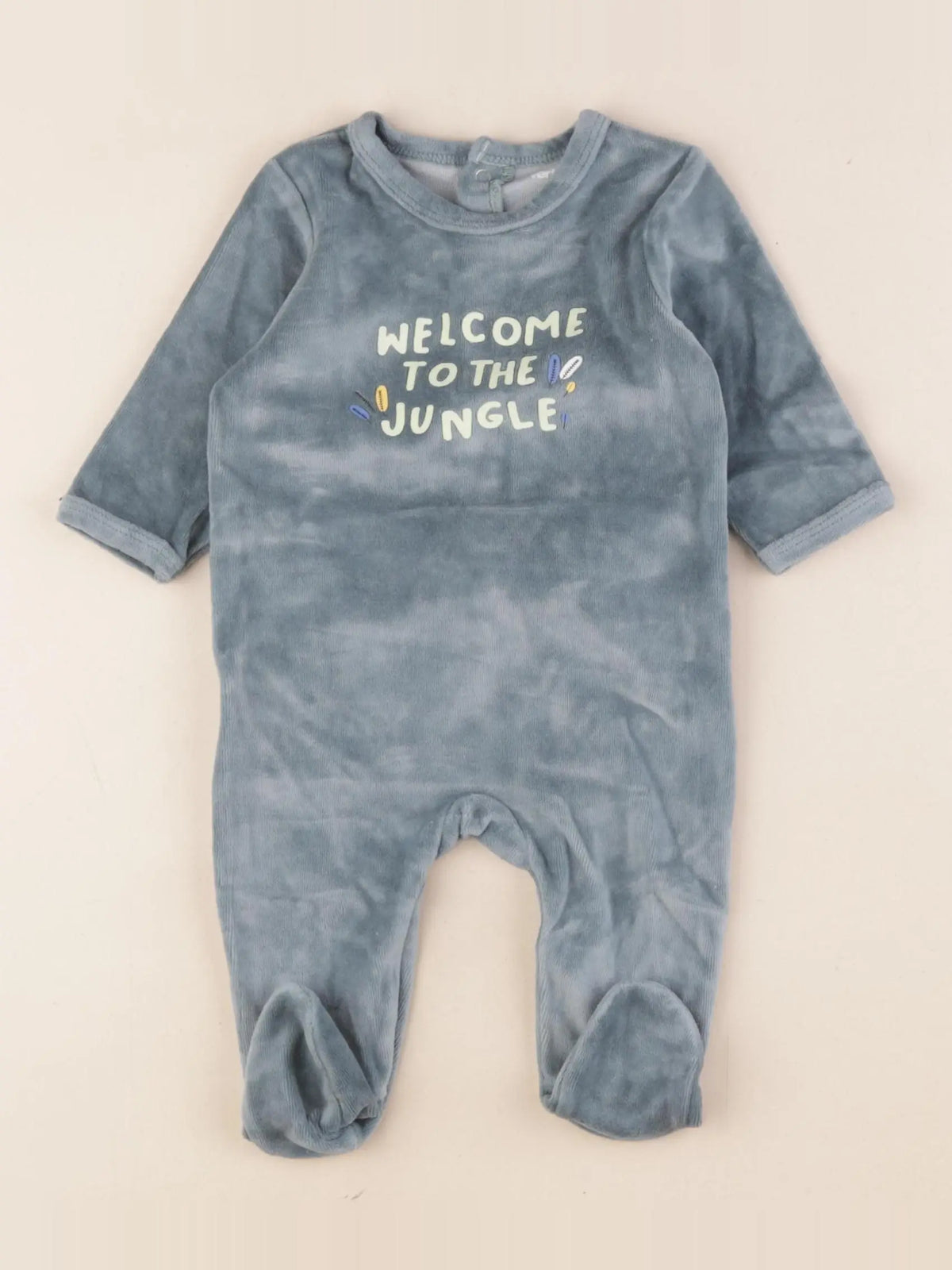 Vertbaudet - pyjama velours bleu - 3 mois