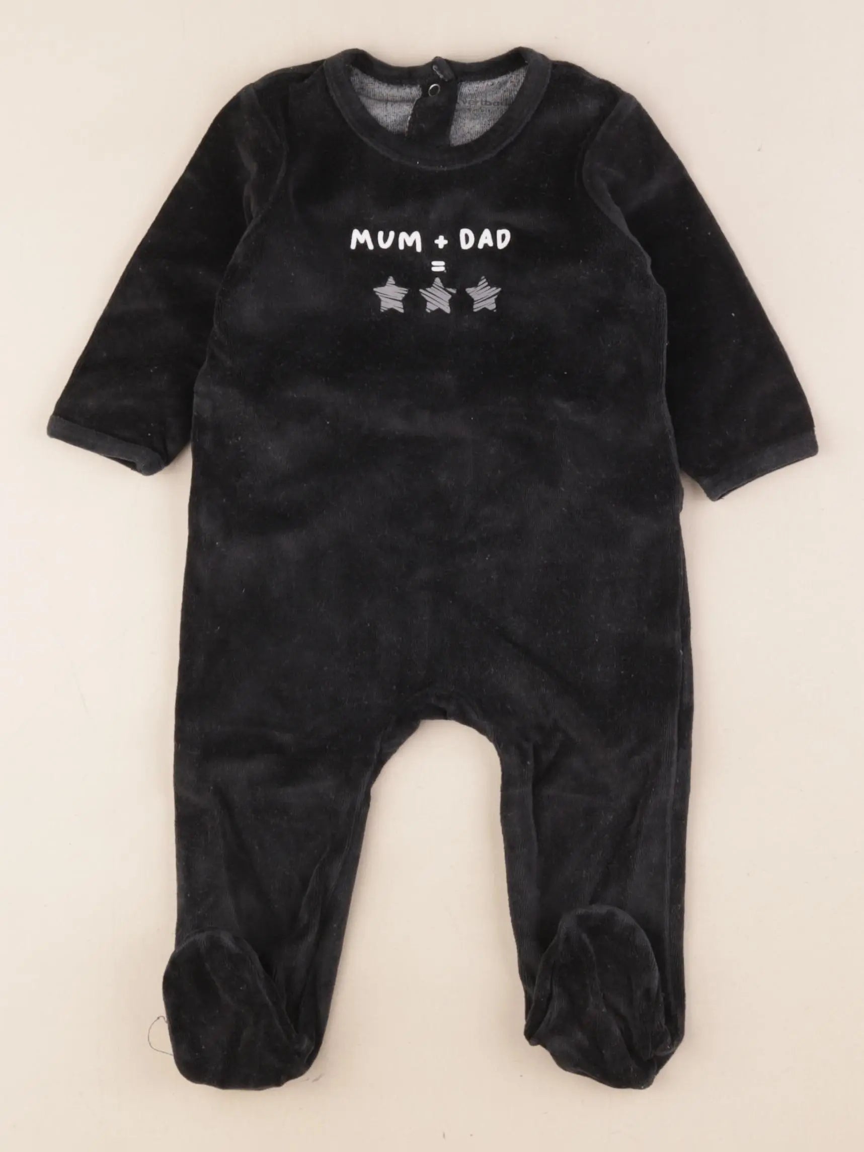 Vertbaudet - pyjama velours noir - 6 mois