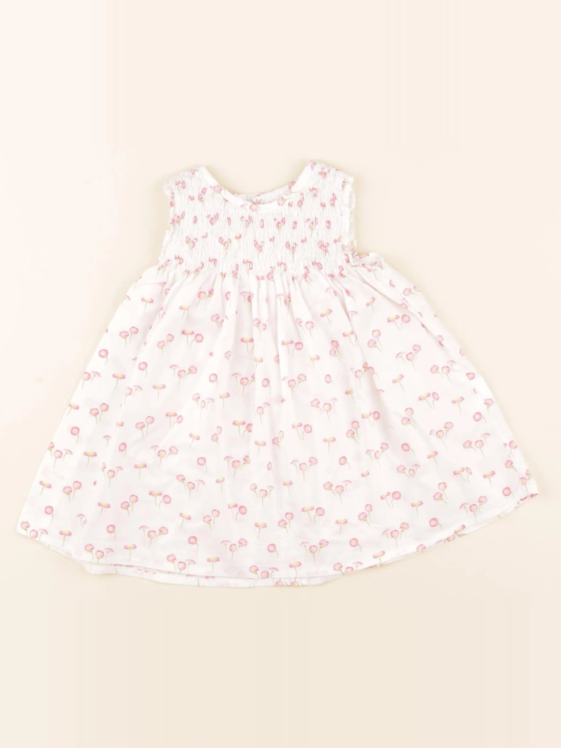 Jacadi - robe blanc, rose - 6 mois