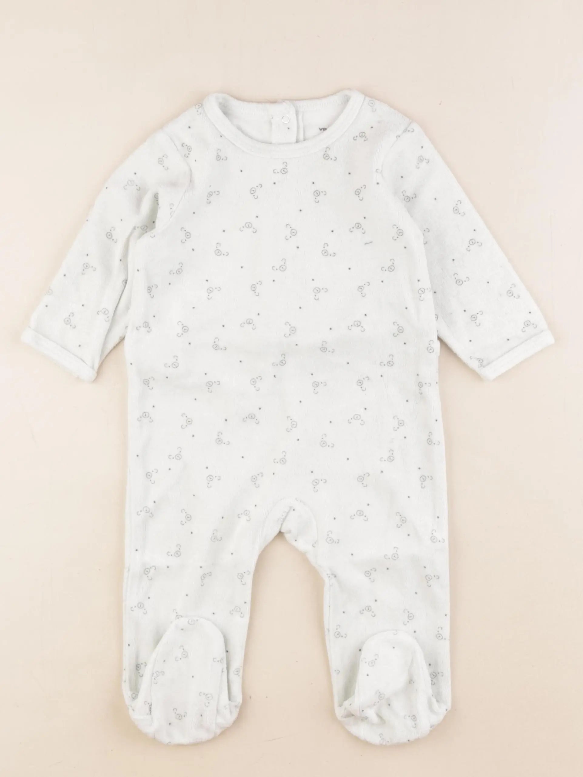 Vertbaudet - pyjama velours vert - 9 mois