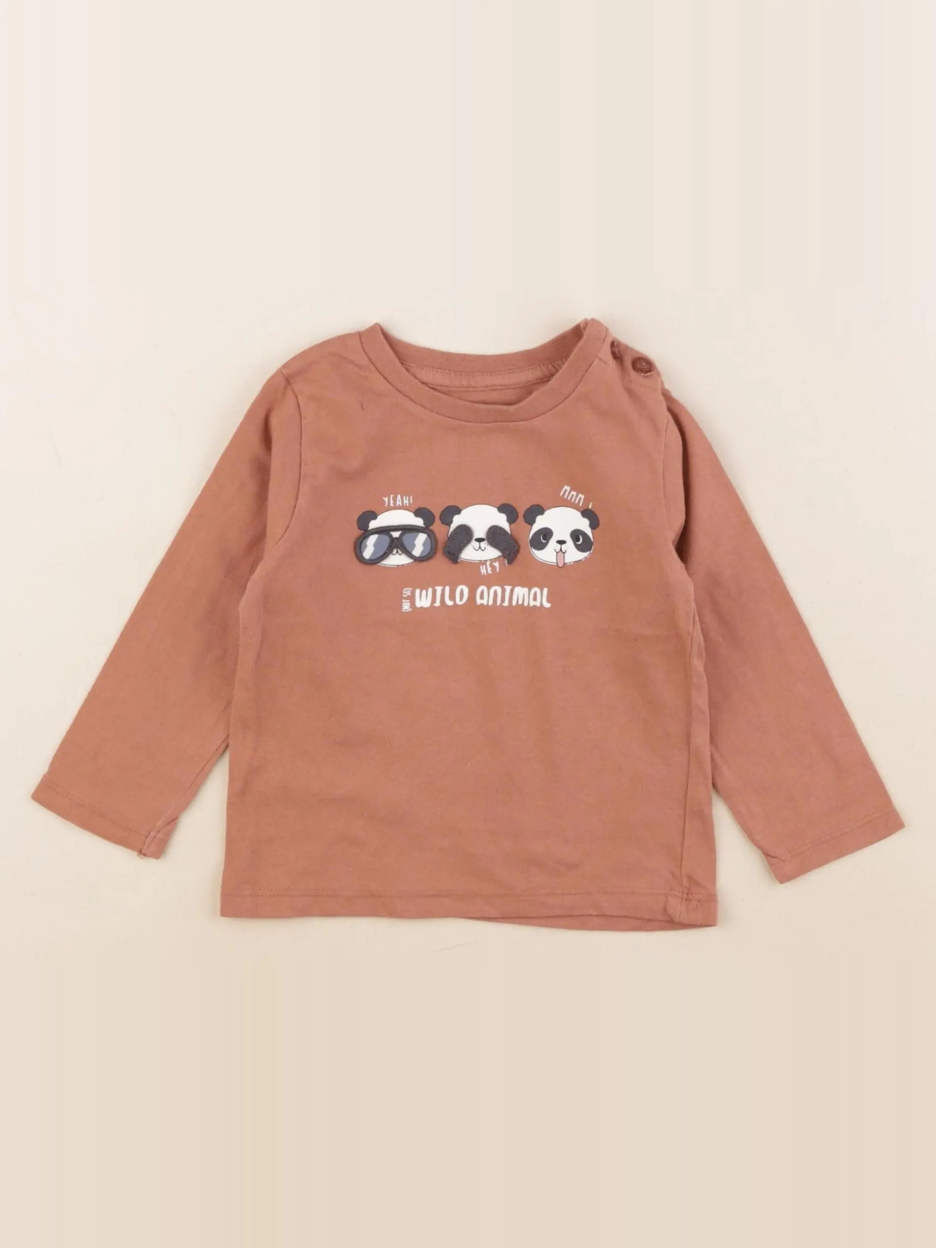 Vertbaudet - tee-shirt marron - 12 mois