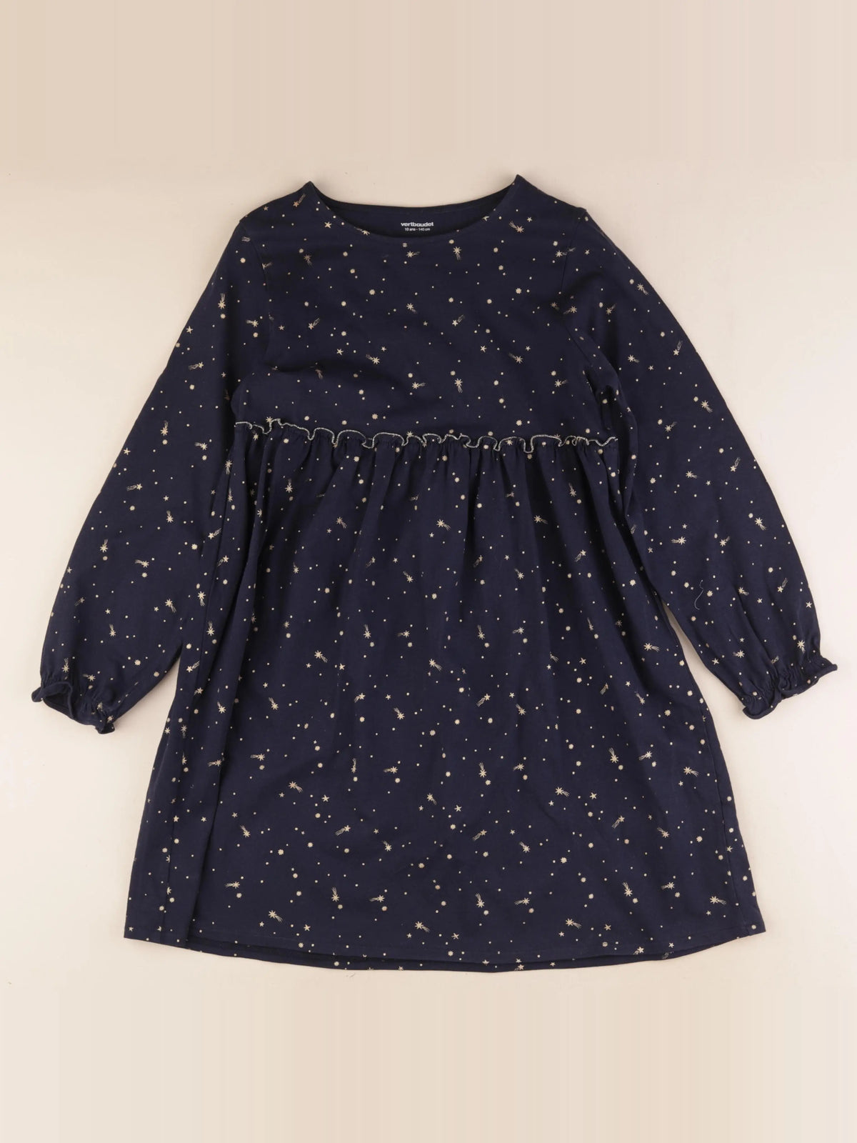 Vertbaudet - robe bleu, or - 10 ans