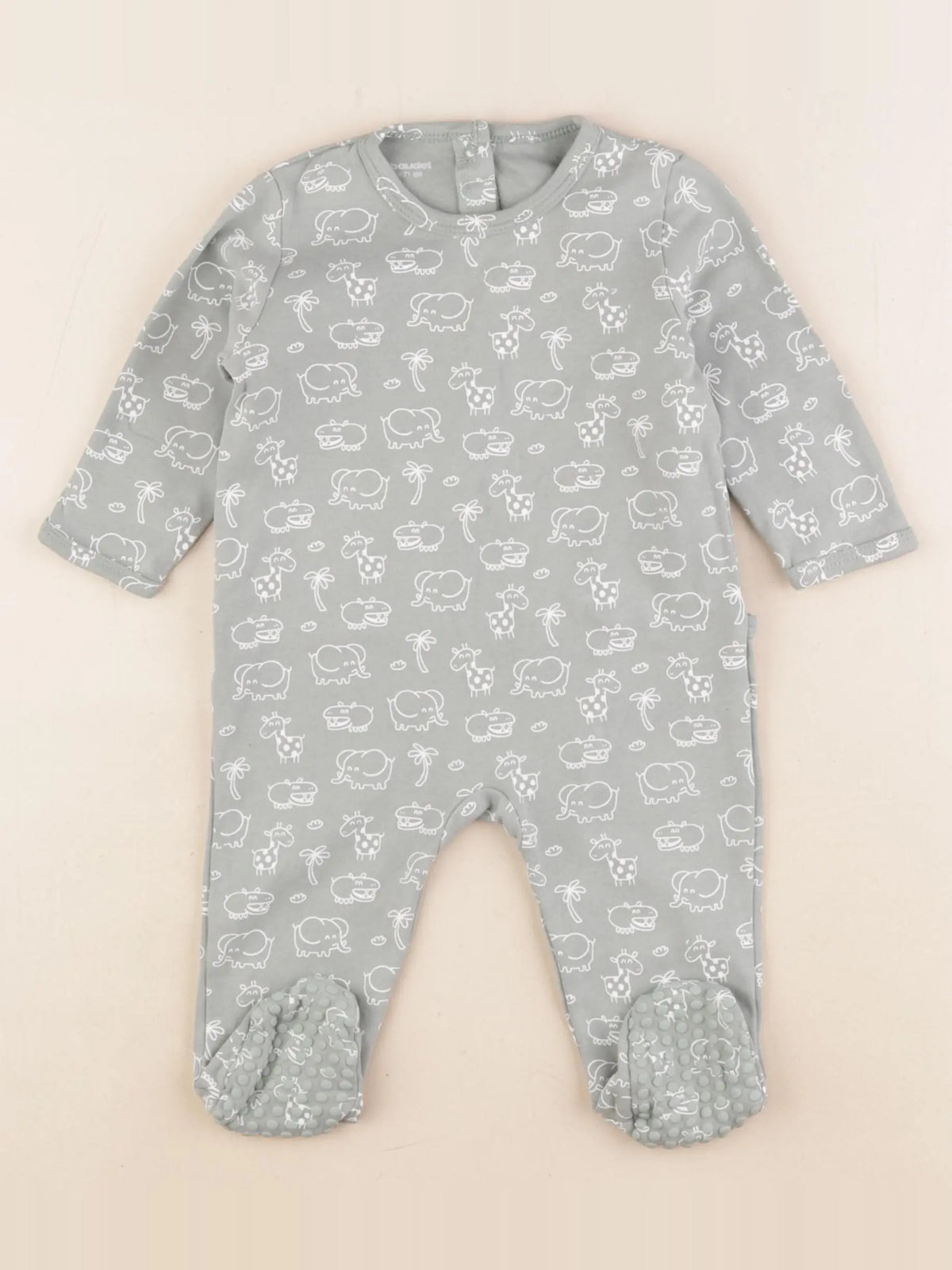 Vertbaudet - pyjama coton vert - 9 mois