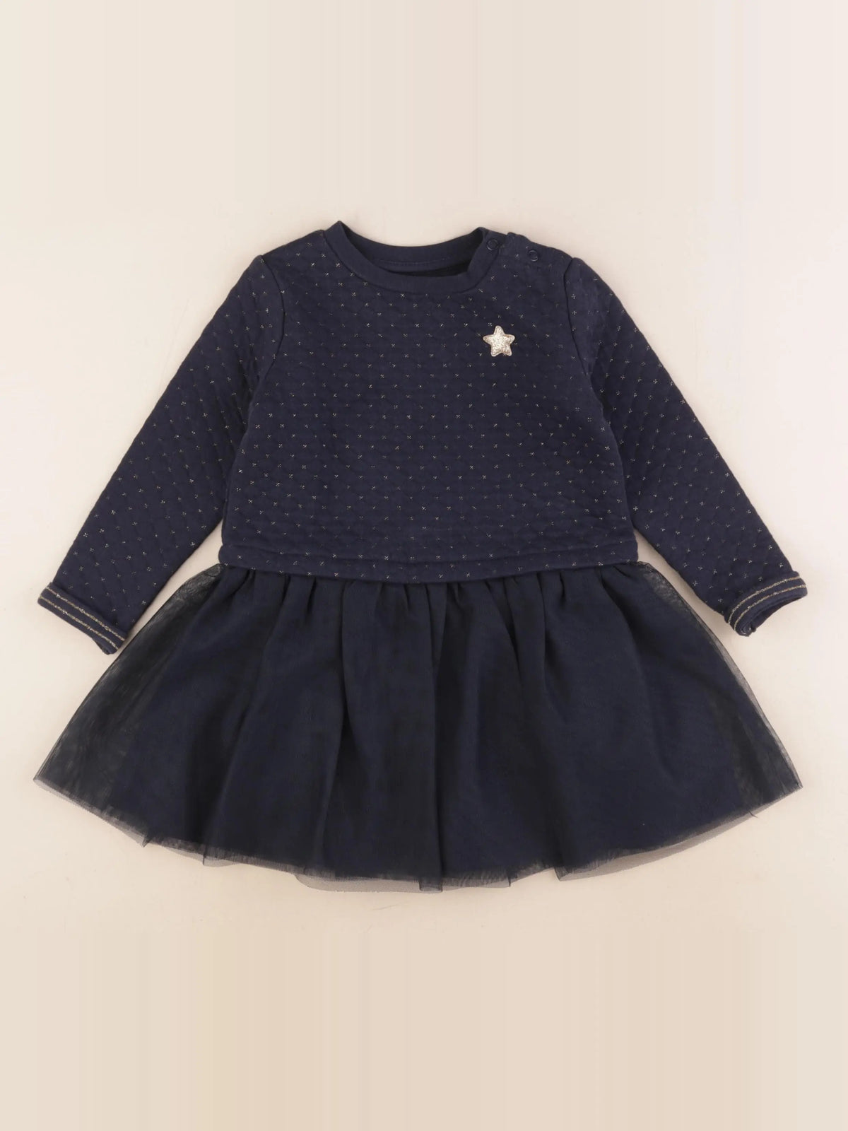 Vertbaudet - robe bleu, or - 3 ans