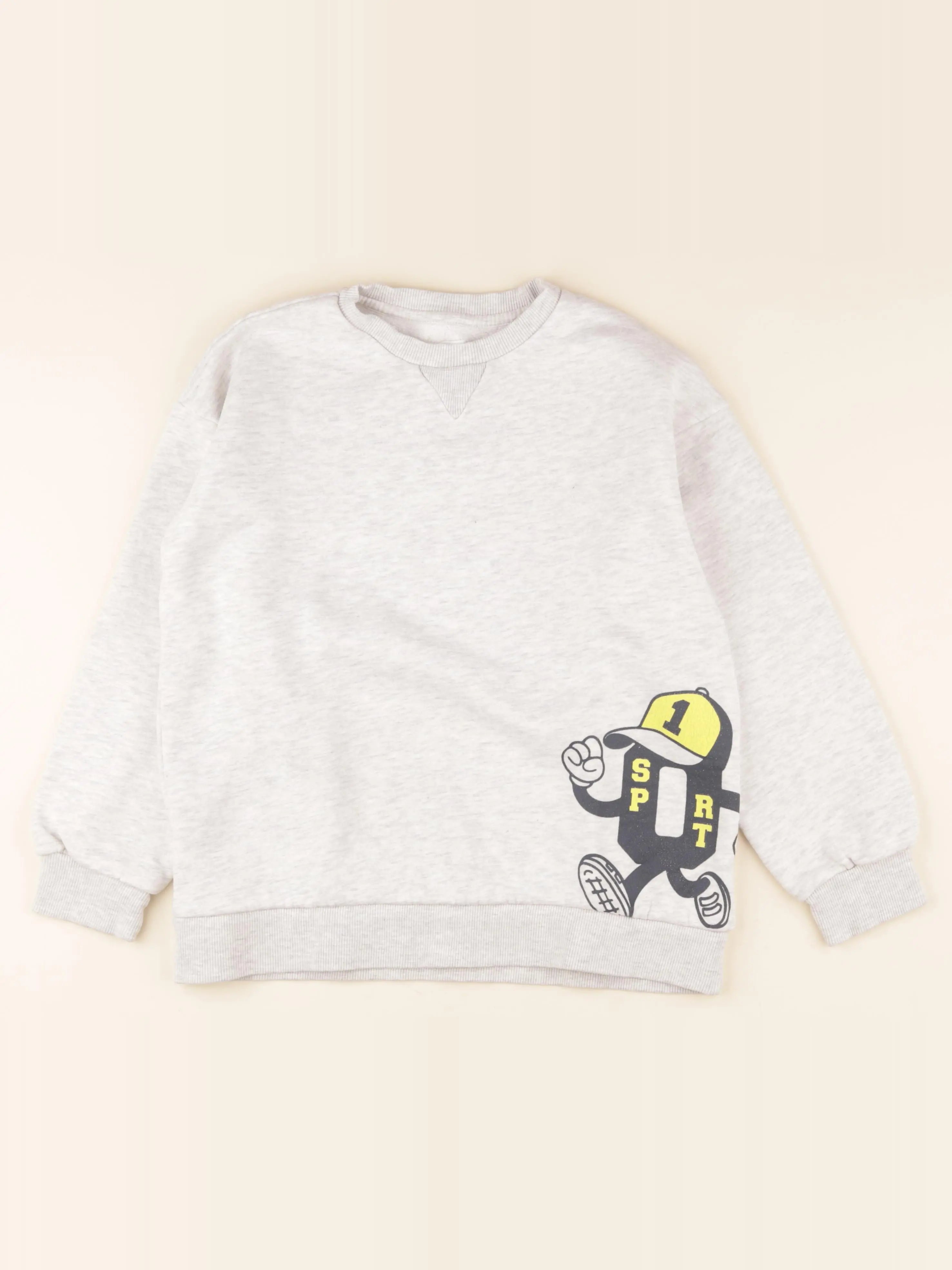 Vertbaudet - sweat imprimé au dos gris - 12 ans