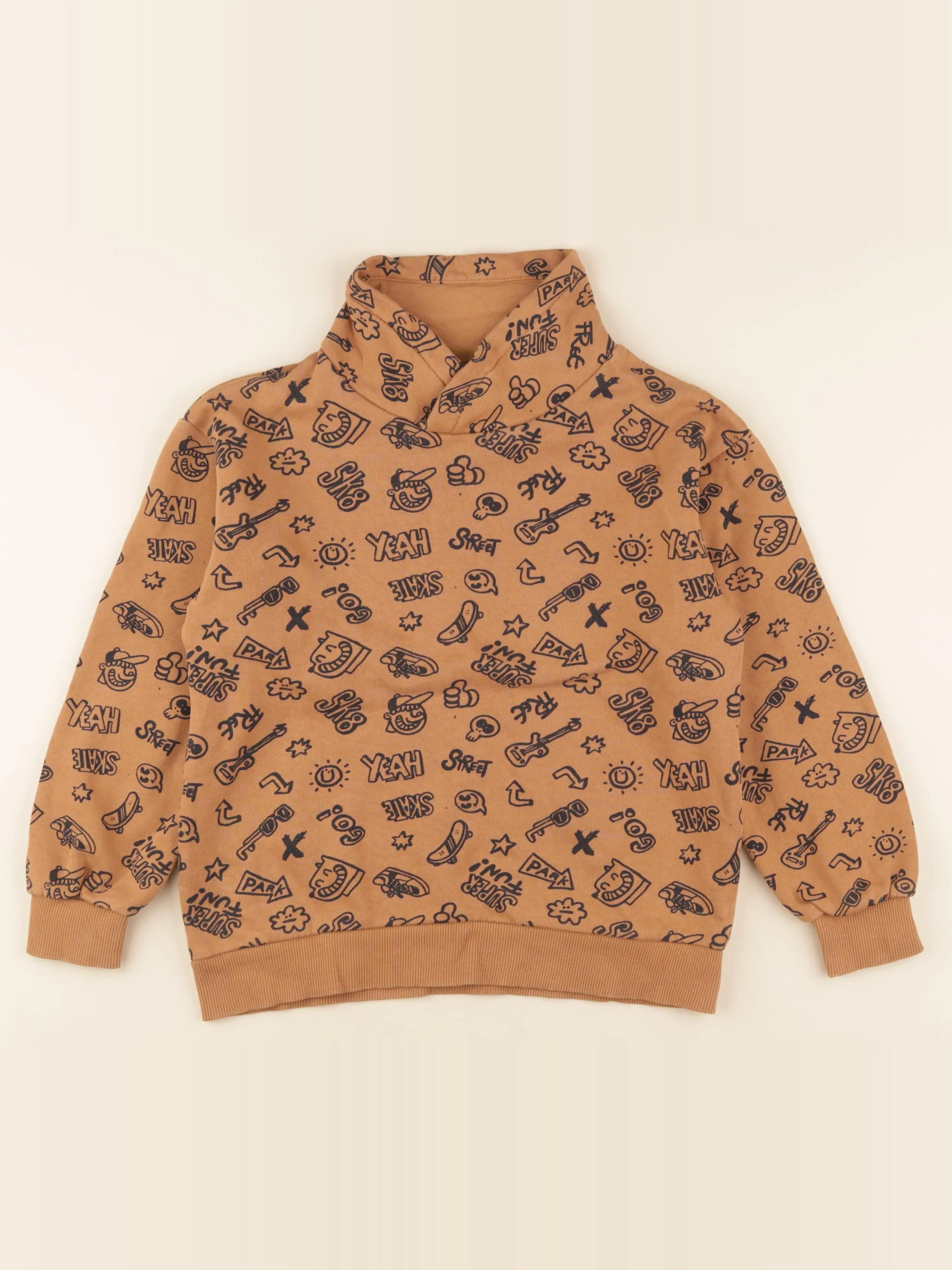 Vertbaudet - sweat marron - 10 ans