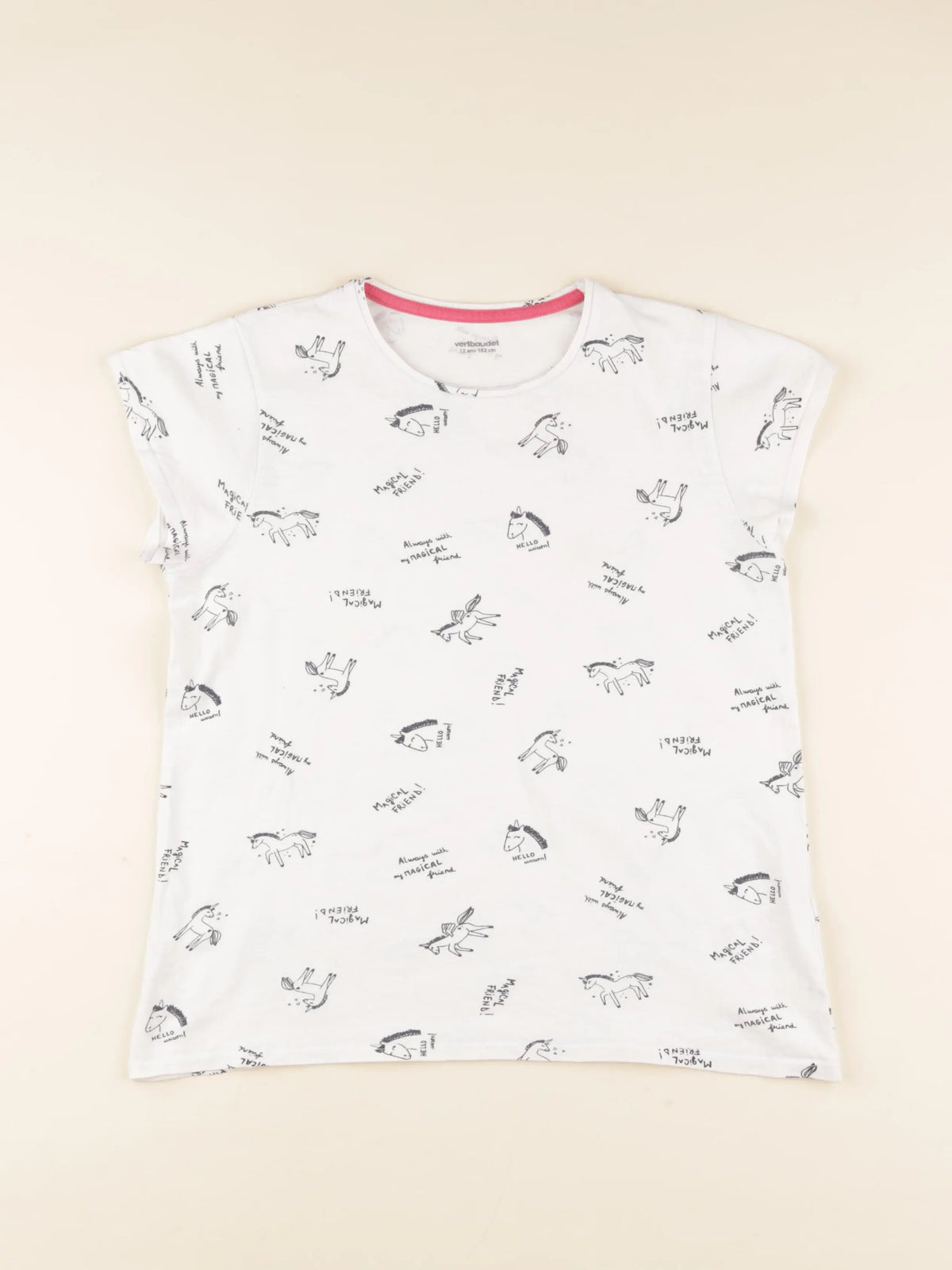 Vertbaudet - tee-shirt blanc - 12 ans