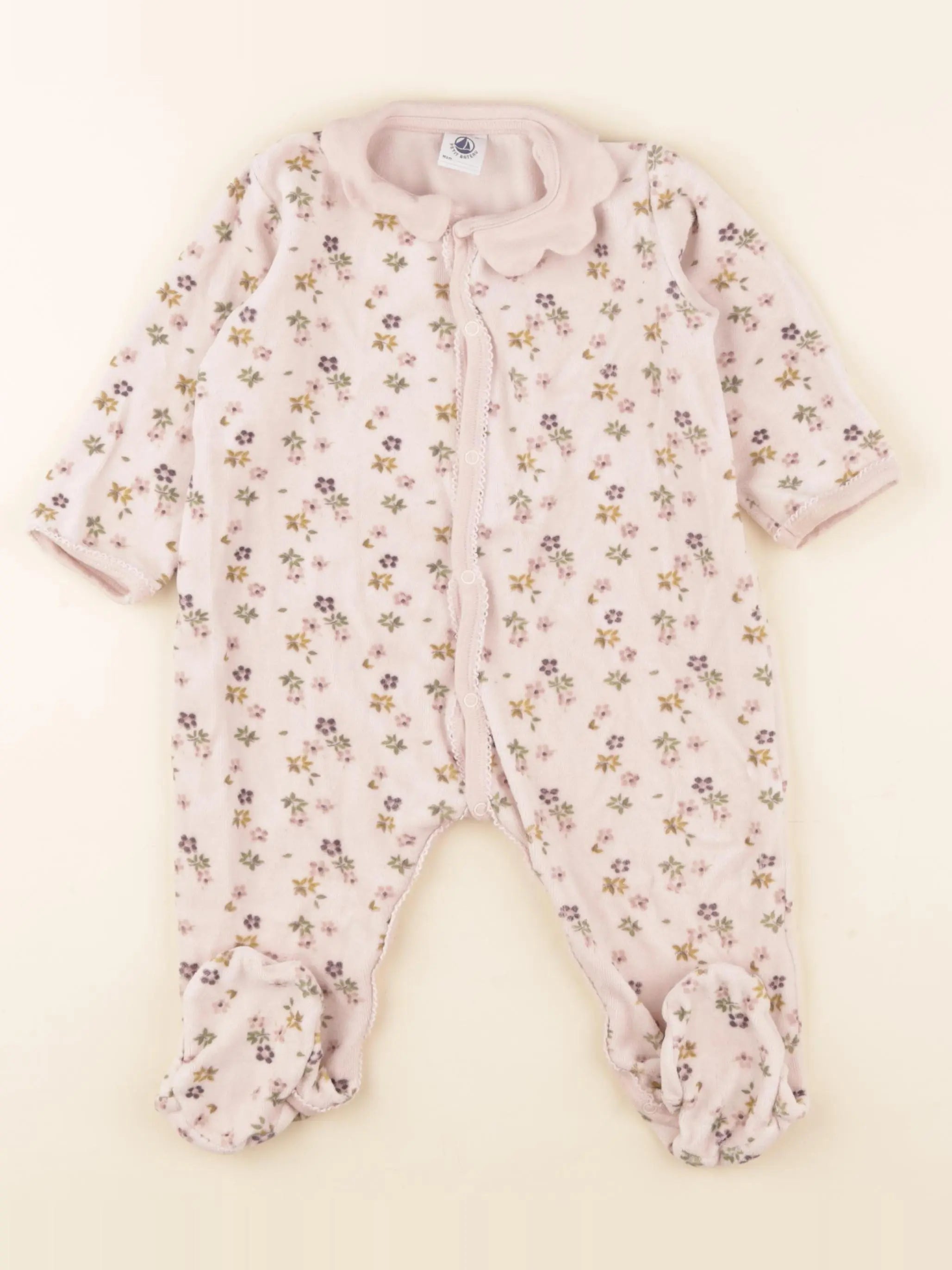Petit Bateau - pyjama velours rose - 18 mois
