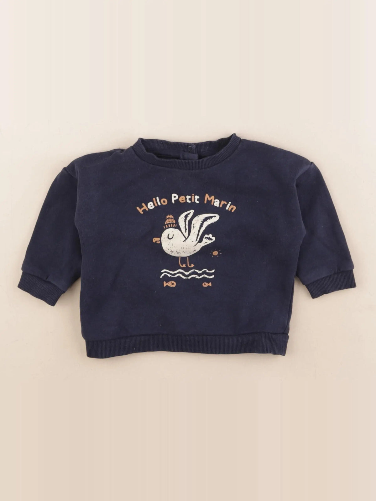 Vertbaudet - sweat bleu - 12 mois