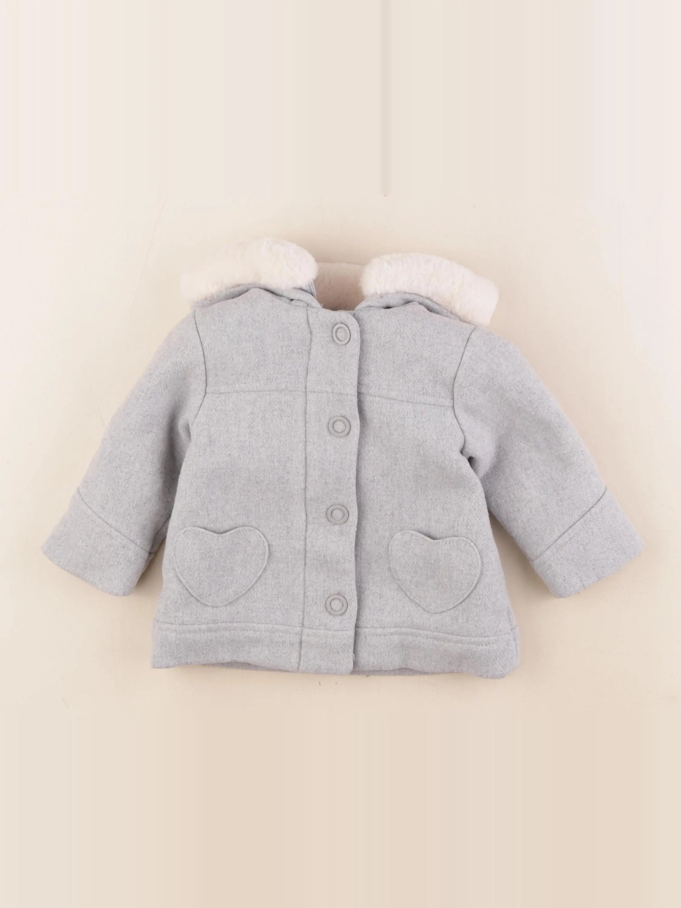 Vertbaudet - manteau gris - 9 mois