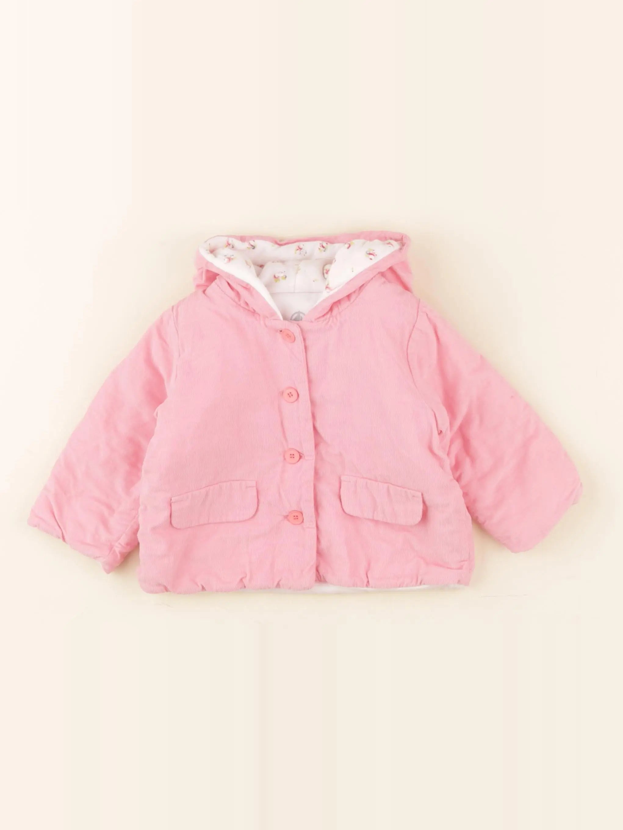 Petit Bateau - veste doublé rose - 3 mois