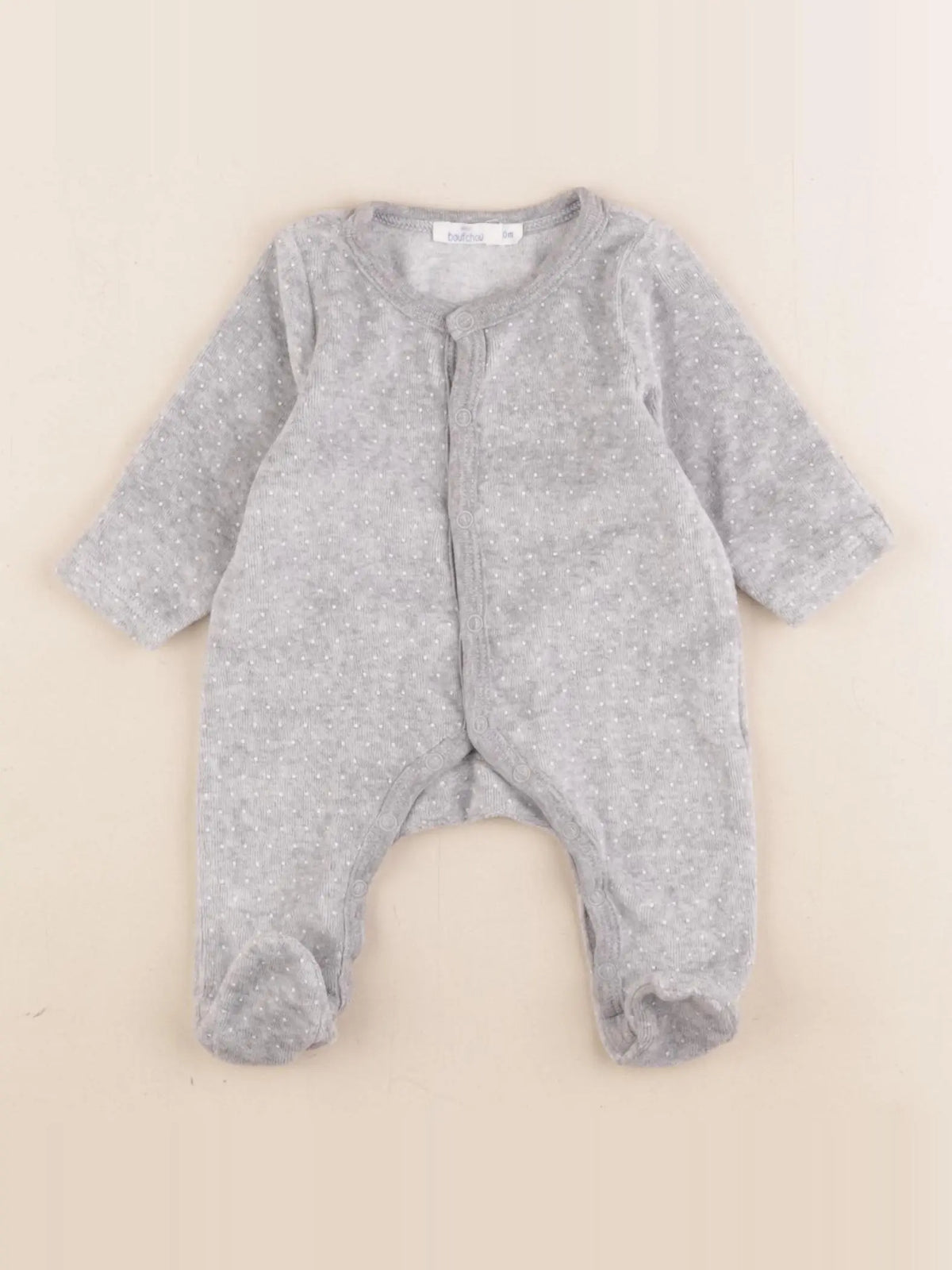 Boutchou - pyjama velours gris - 0 mois
